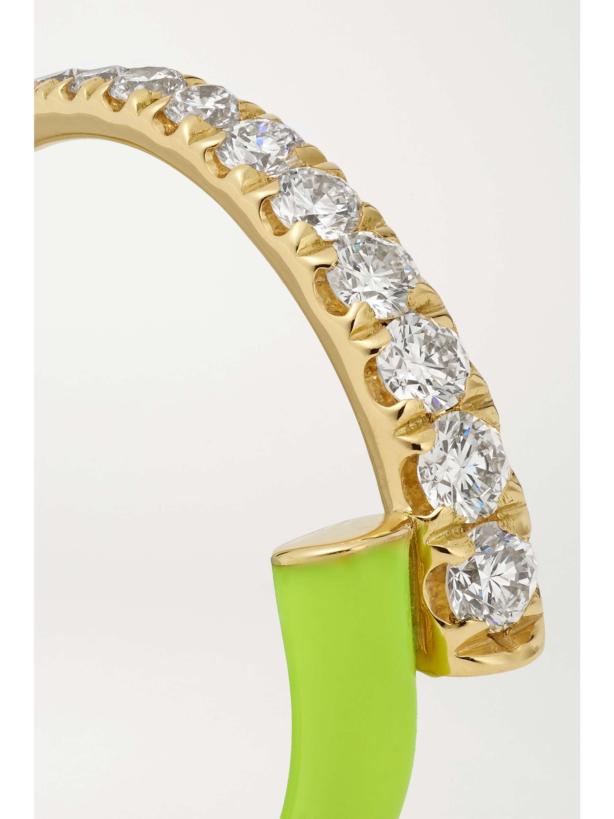 MELISSA KAYE Lola 18-karat gold, diamond and enamel ring