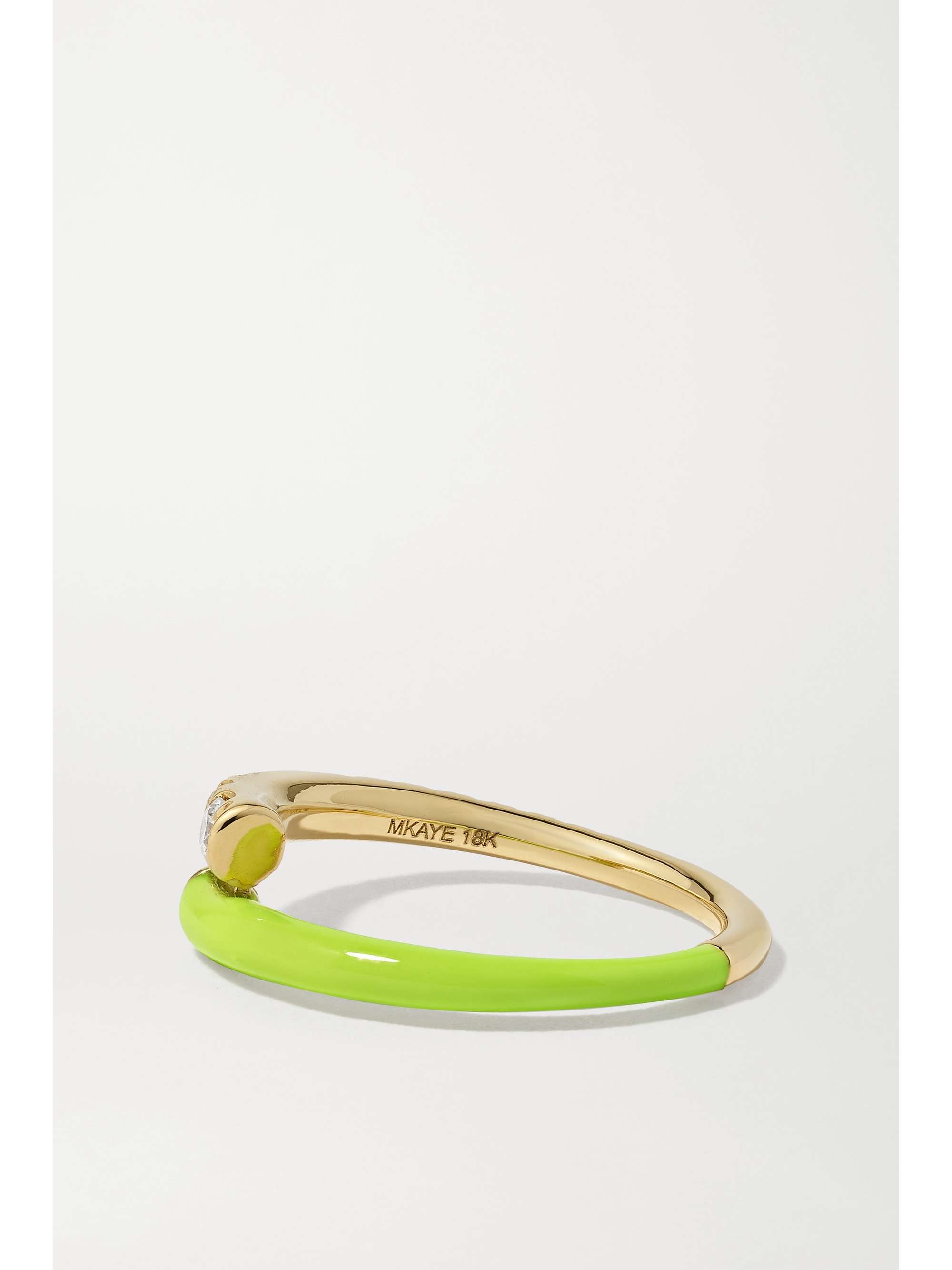 MELISSA KAYE Lola 18-karat gold, diamond and enamel ring