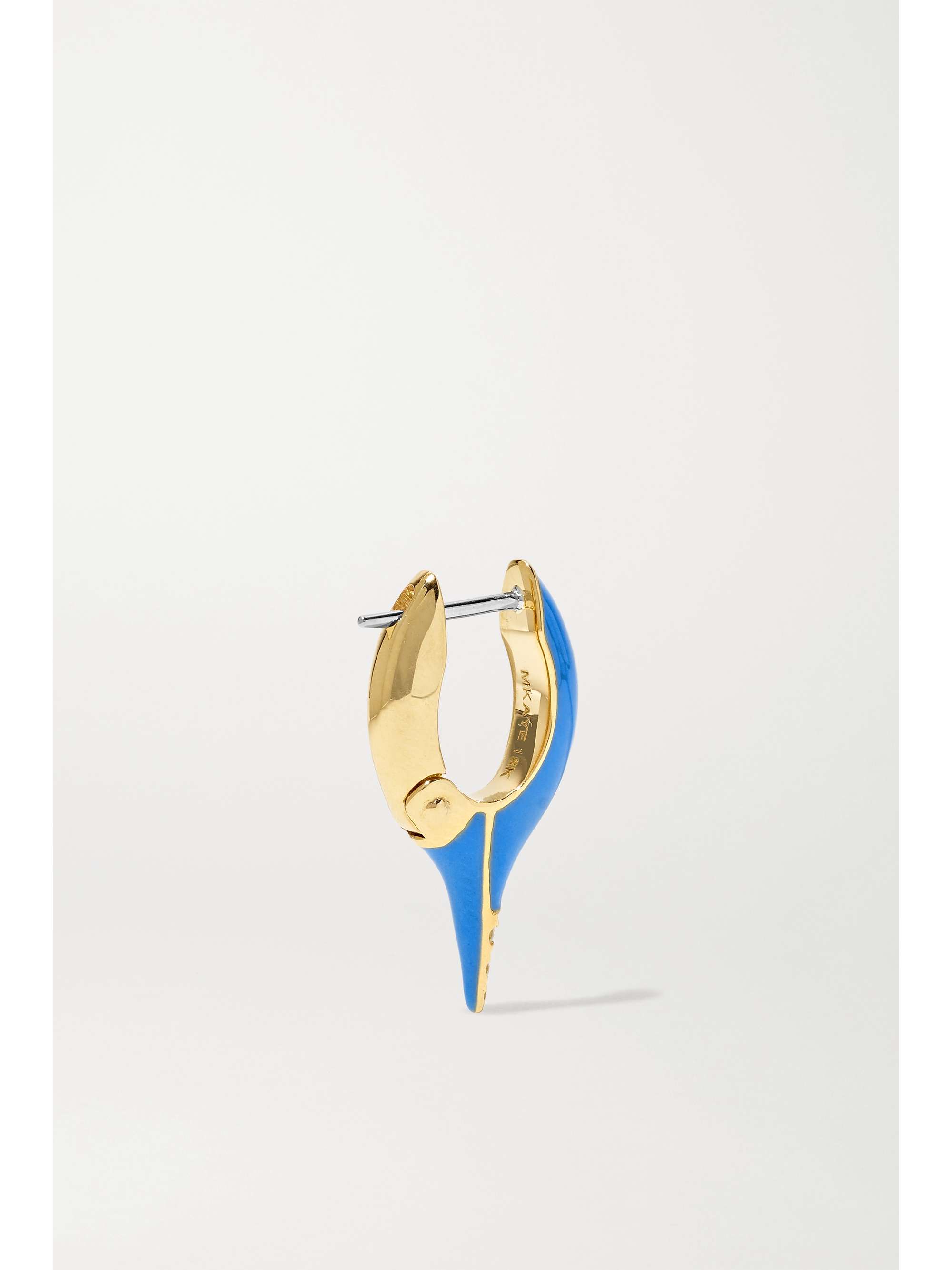 MELISSA KAYE Lola mini 18-karat gold, diamond and enamel earrings