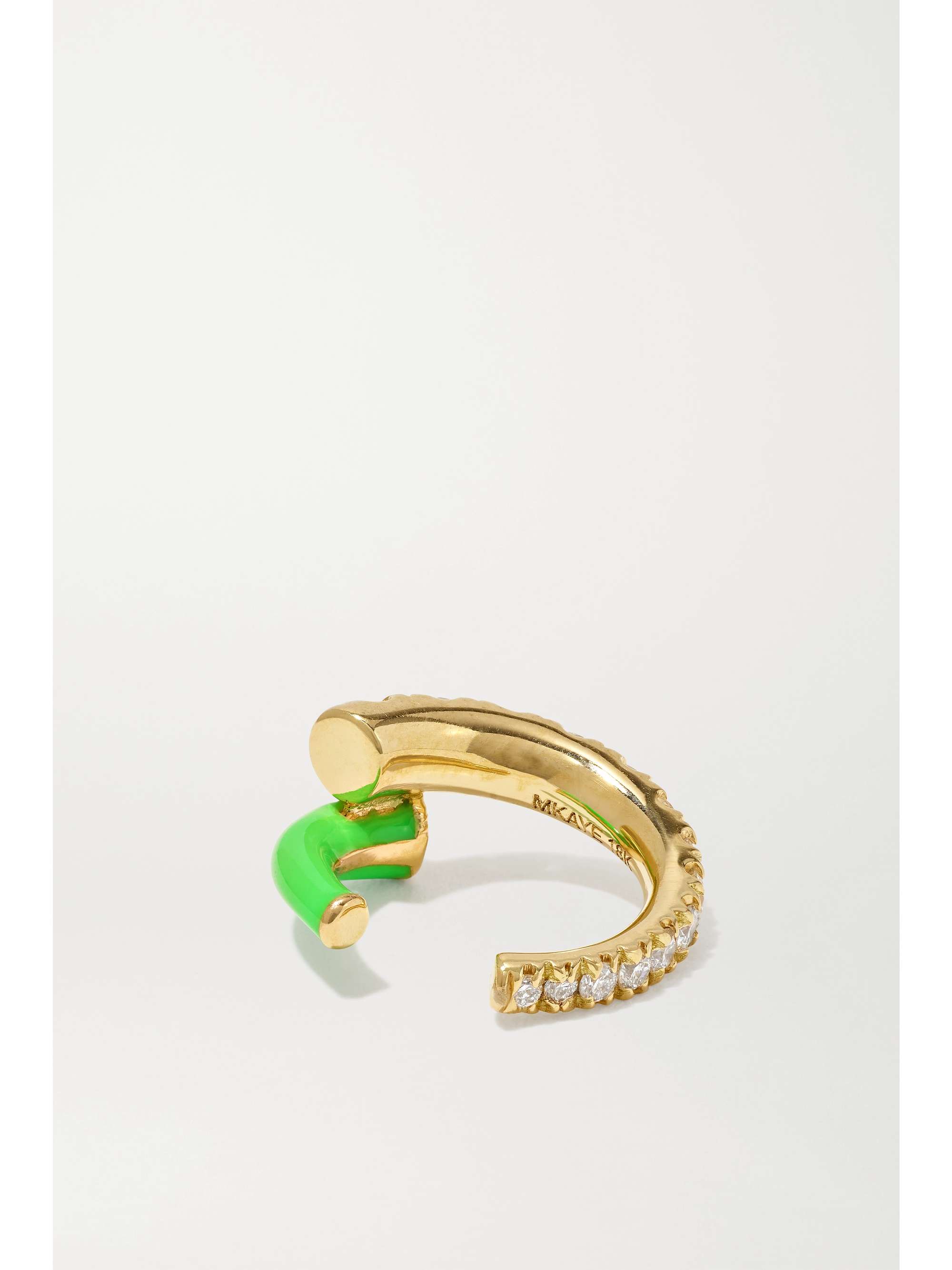 MELISSA KAYE Lola 18-karat gold, diamond and enamel ear cuff