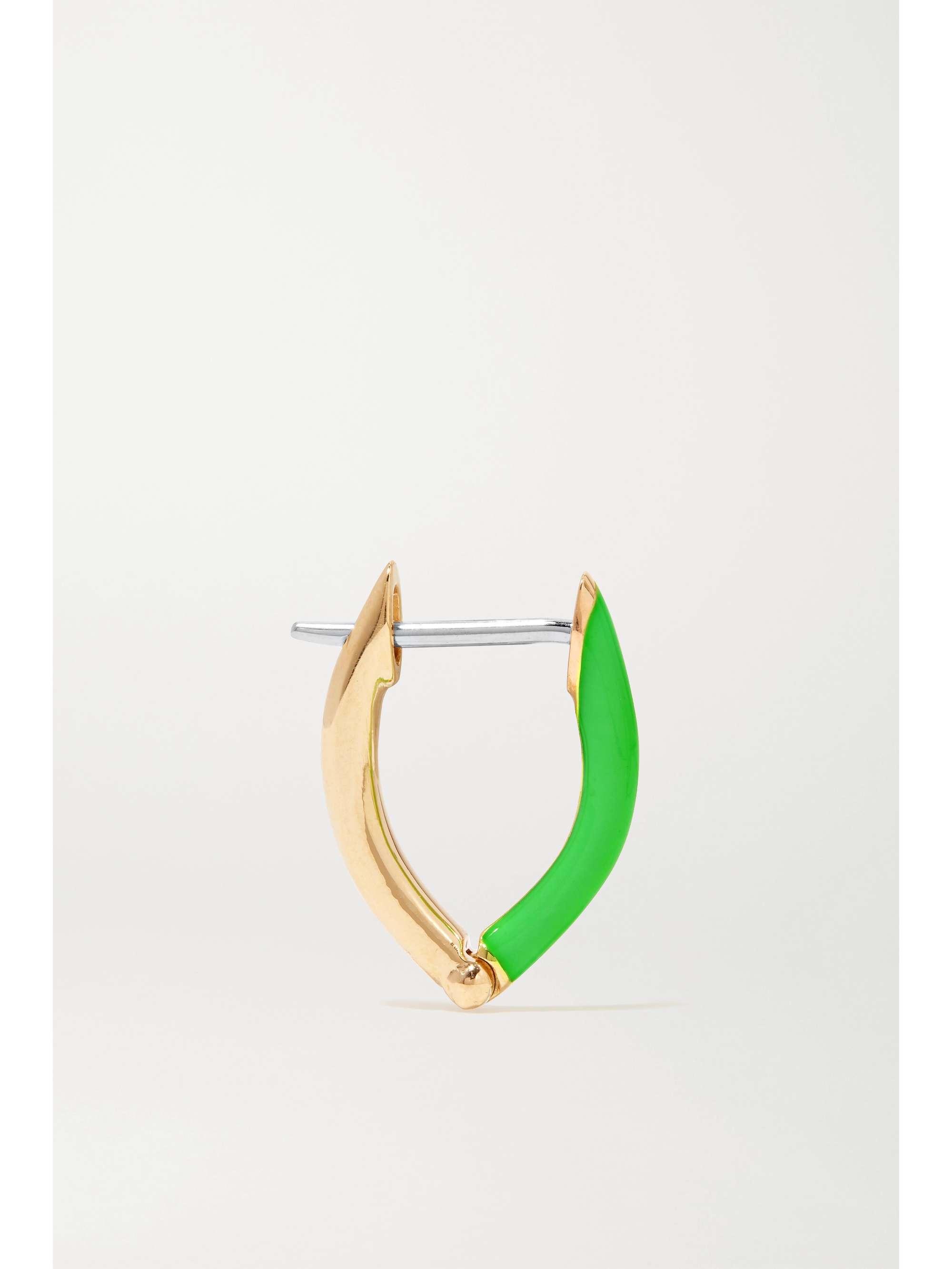 MELISSA KAYE Cristina small 18-karat gold and enamel earrings