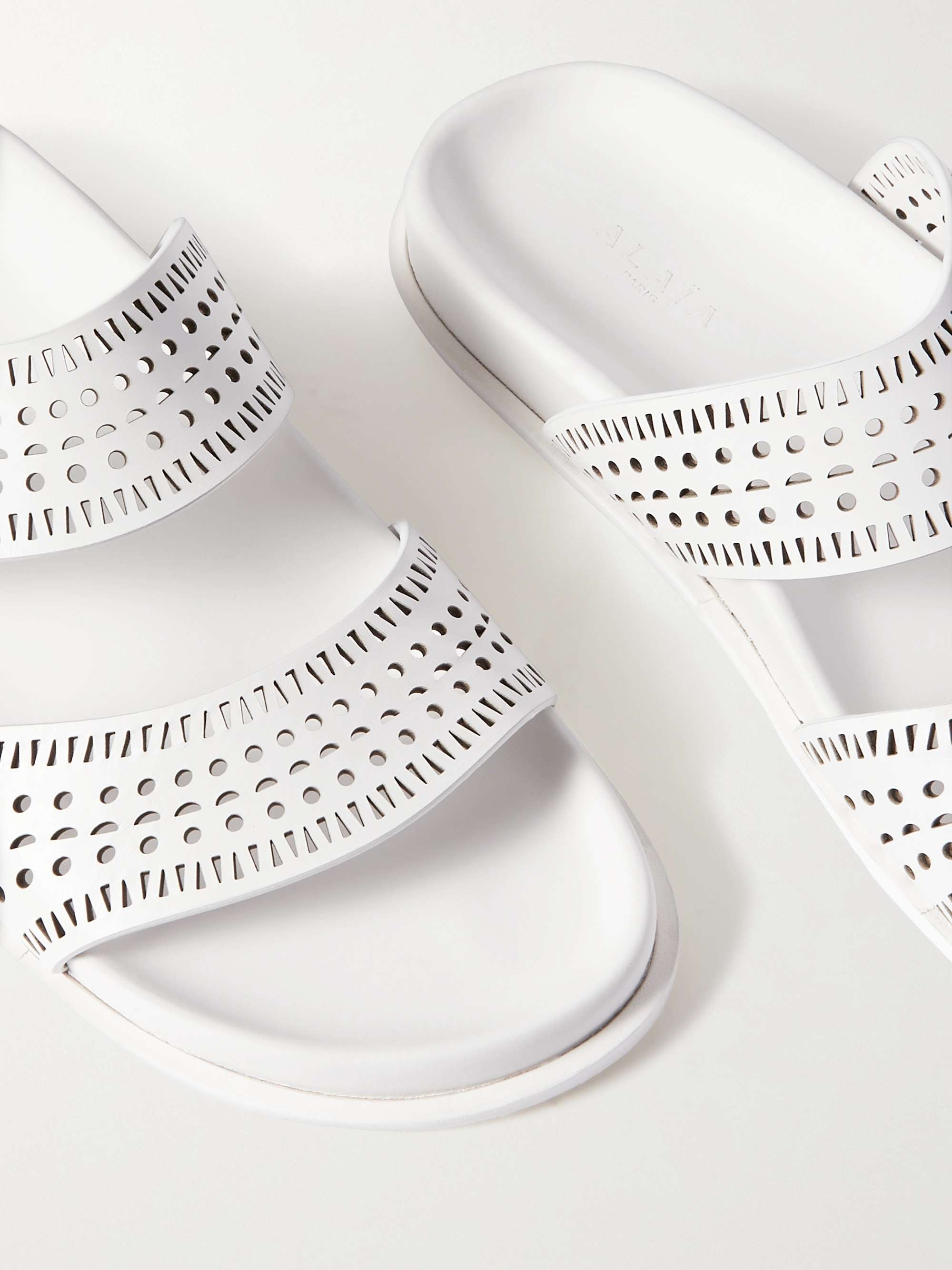 ALAÏA Laser-cut leather slides