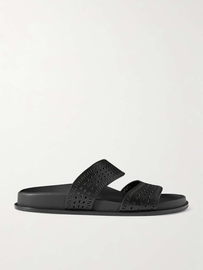 Alaïa Laser-cut Leather Slides