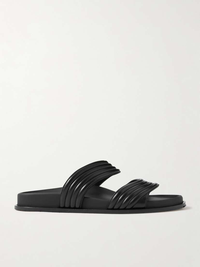Alaïa Ribbed Leather Slides