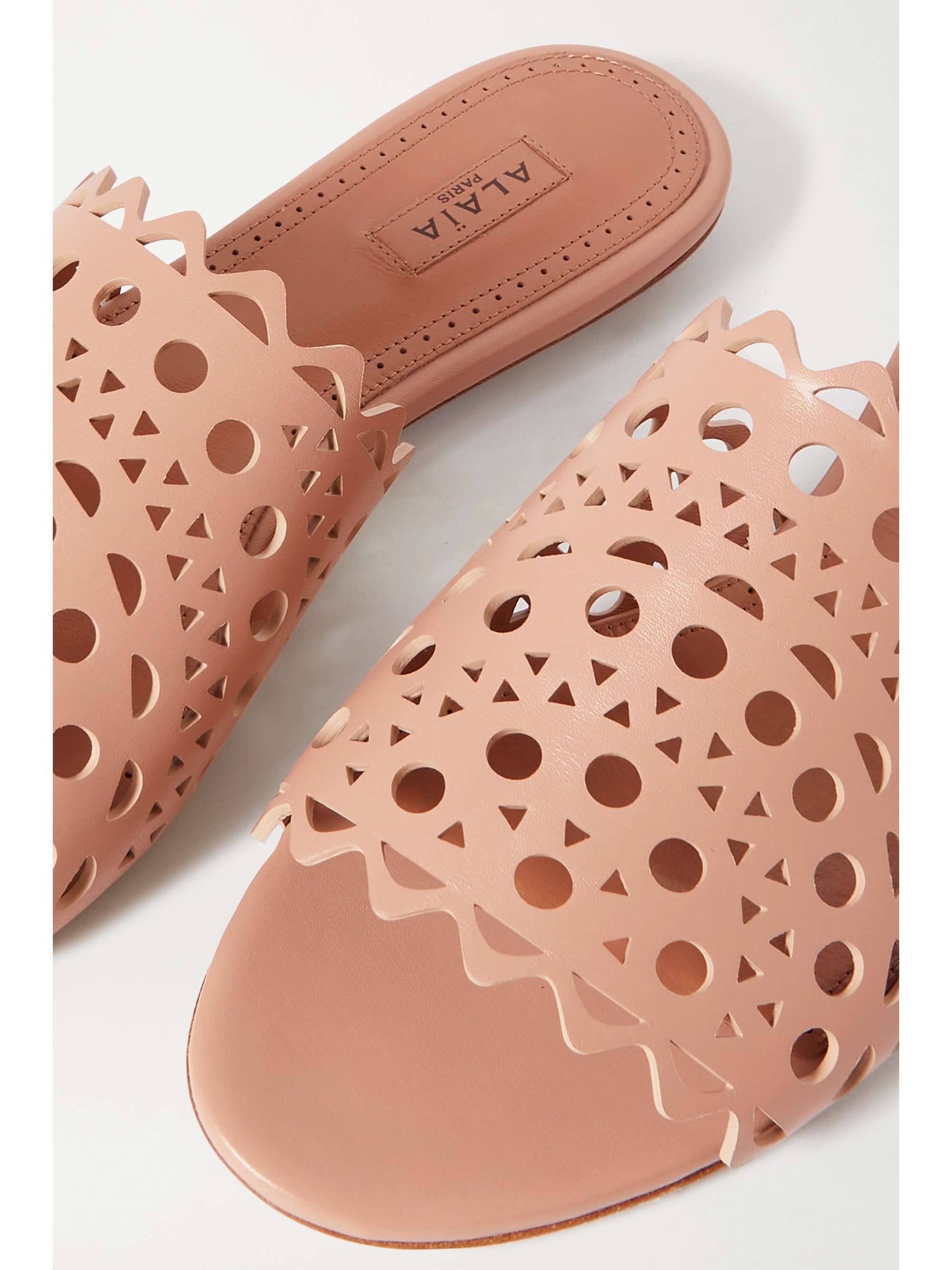 ALAÏA Laser-cut suede slides