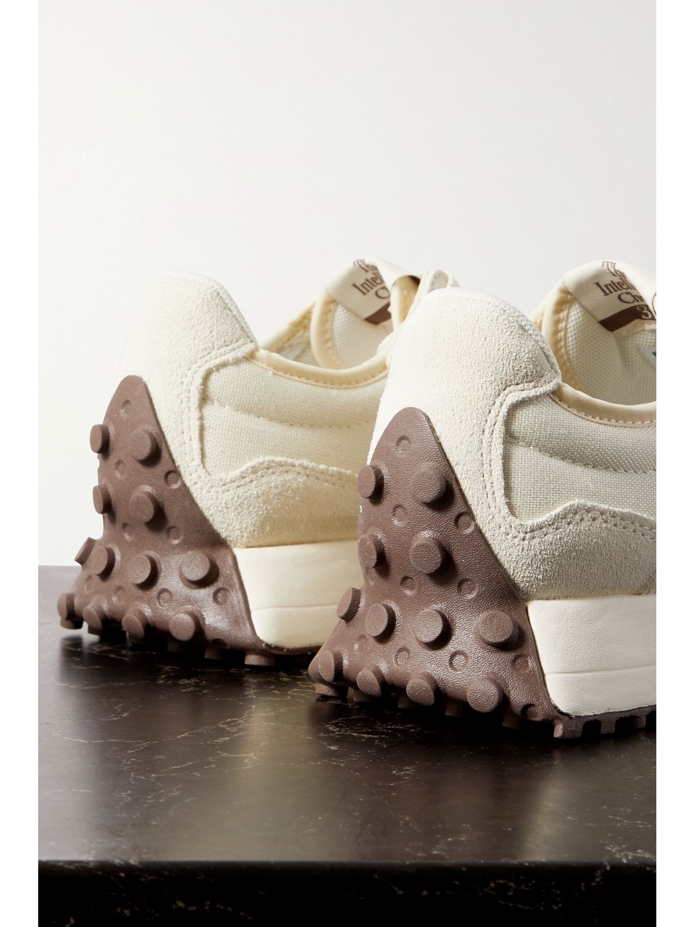 Beige 327 canvas and suede sneakers NEW BALANCE NETAPORTER