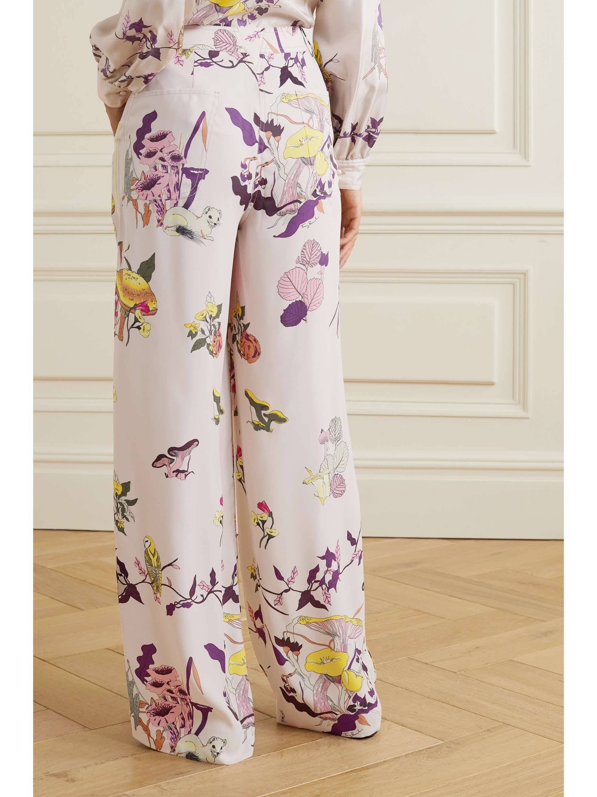 TORY BURCH Printed crepe straight-leg pants | NET-A-PORTER