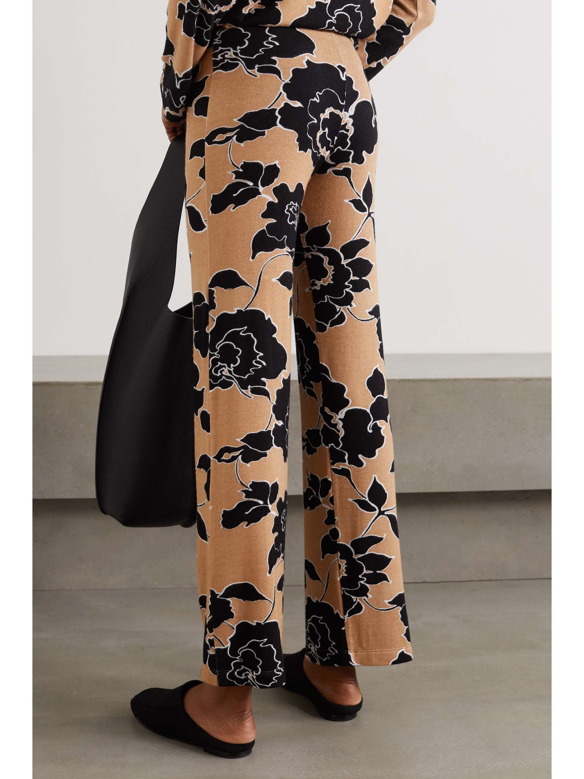 LESET Lori floral-print stretch-jersey wide-leg pants