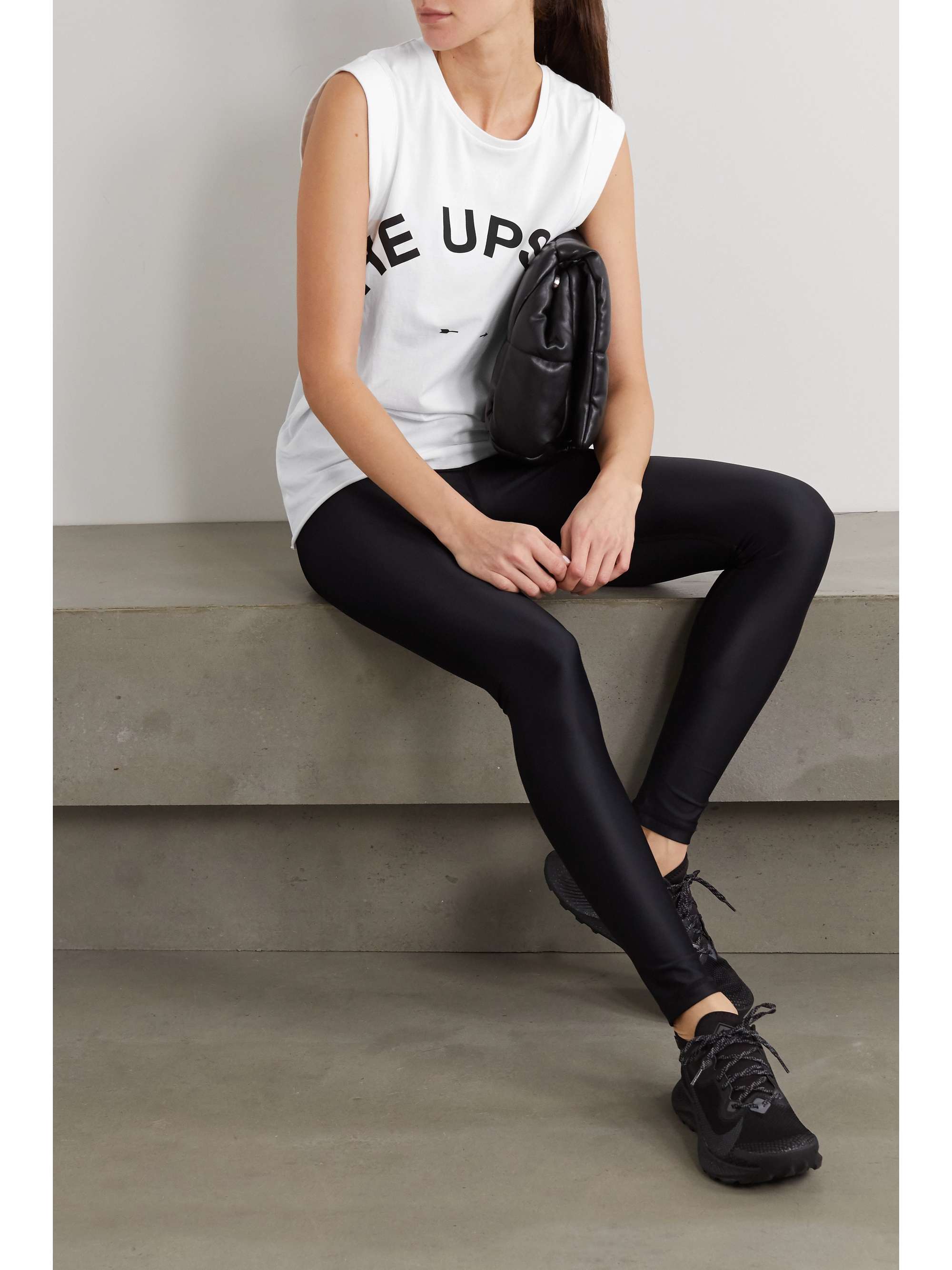 THE UPSIDE Muscle printed organic cotton-jersey tank