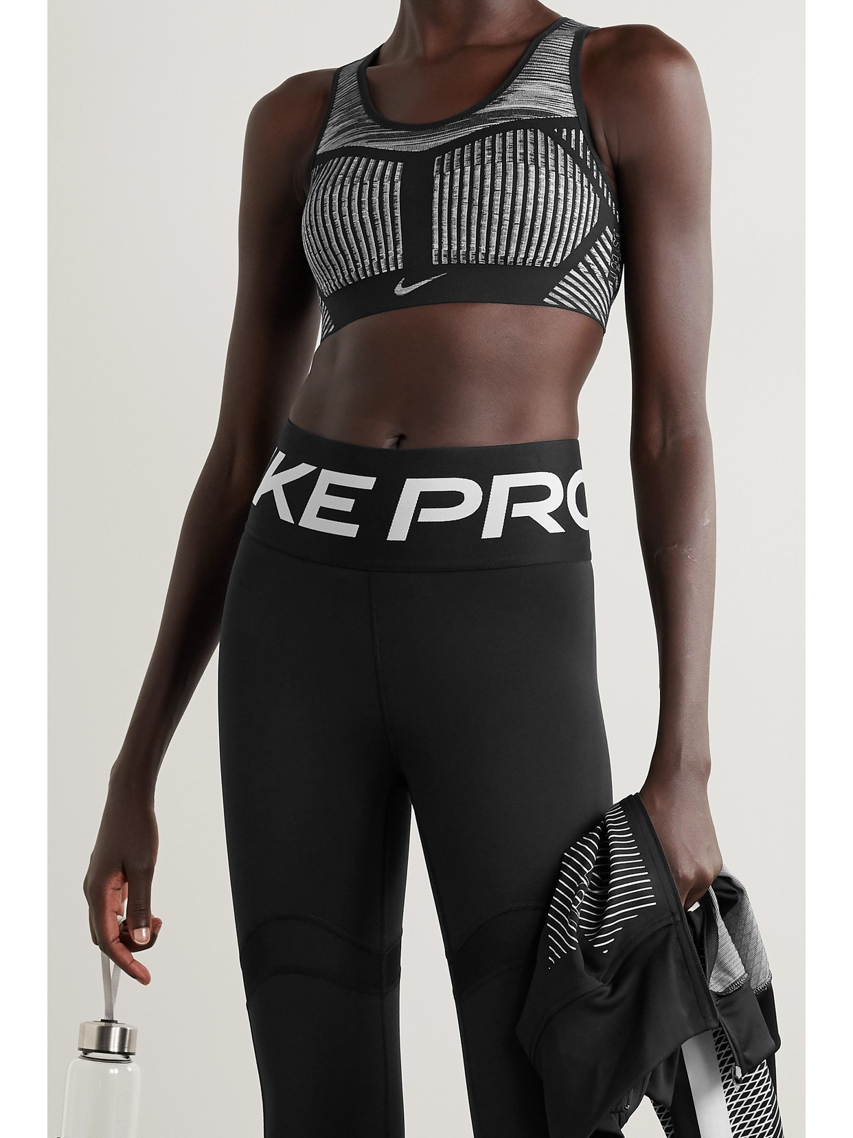 Nike Women's Fe/nom Flyknit High-support Non-padded Sports Bra In Black