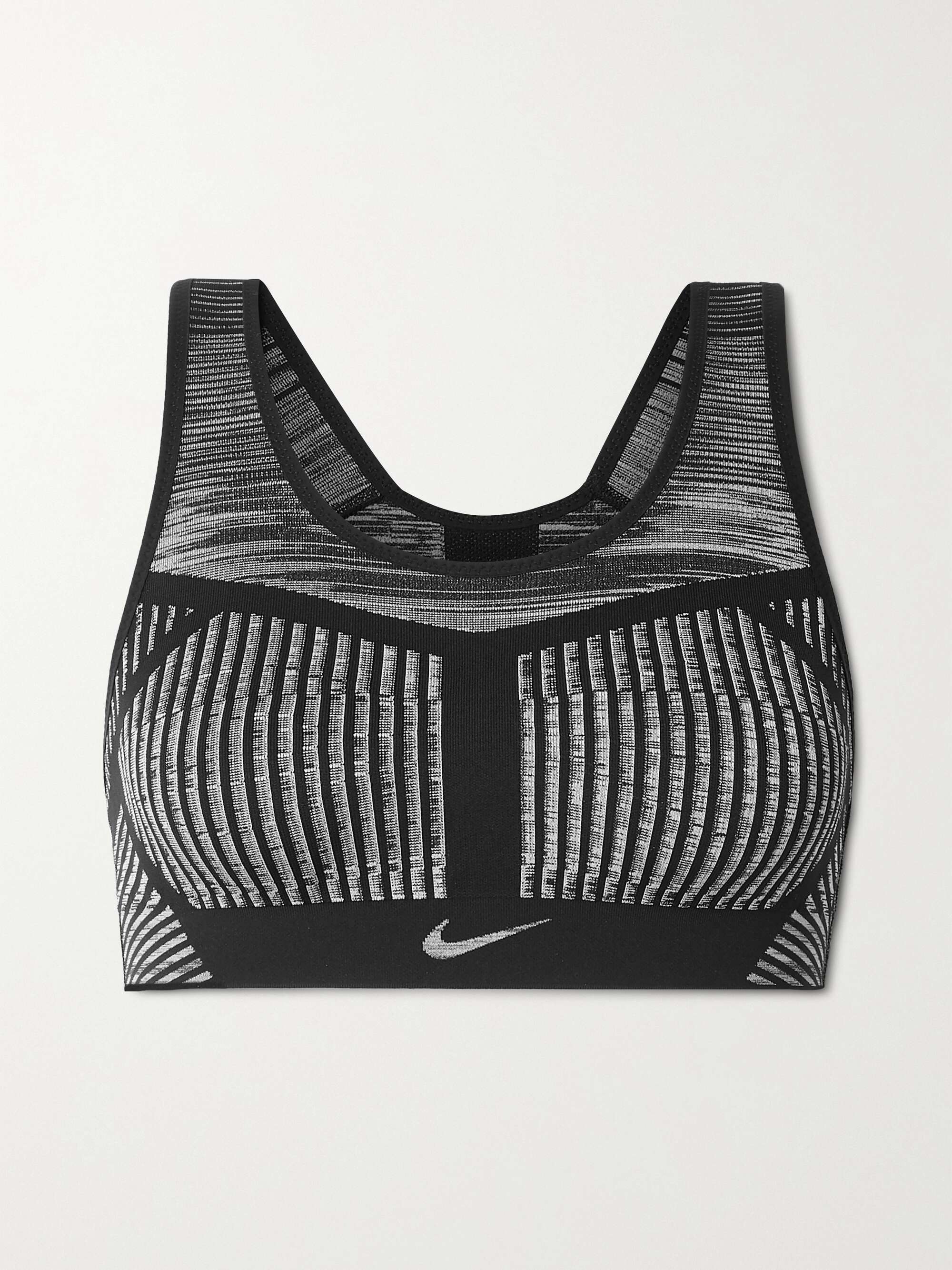 NIKE Fe/Nom striped Flyknit sports bra