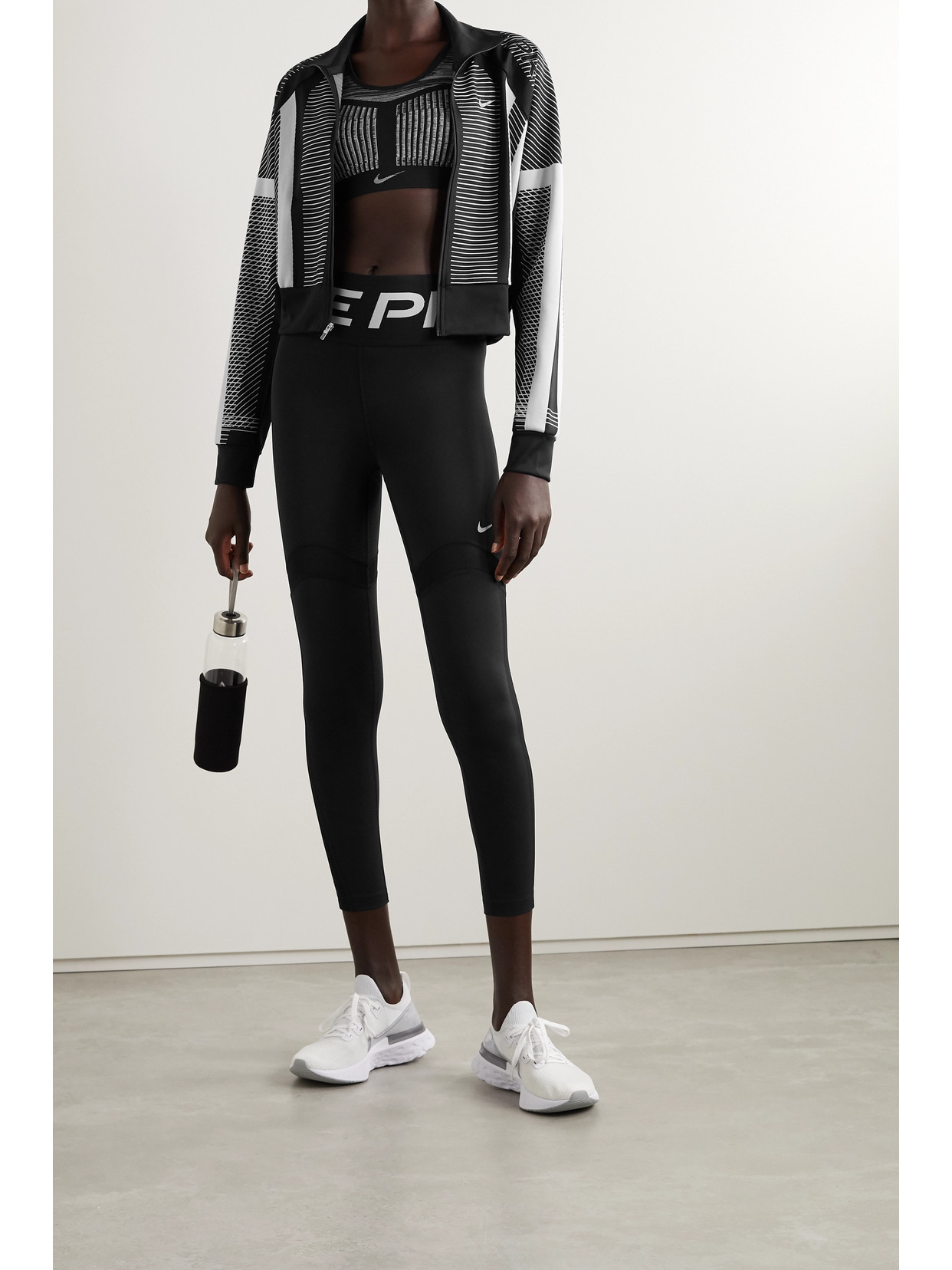 Nike Women's Fe/nom Flyknit High-support Non-padded Sports Bra In Black