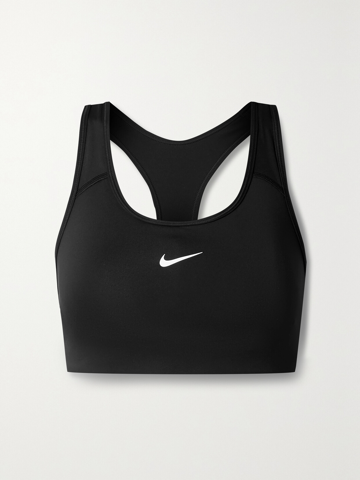 Shop Nike Swoosh Dri-fit Recycled Sports Bra In Black