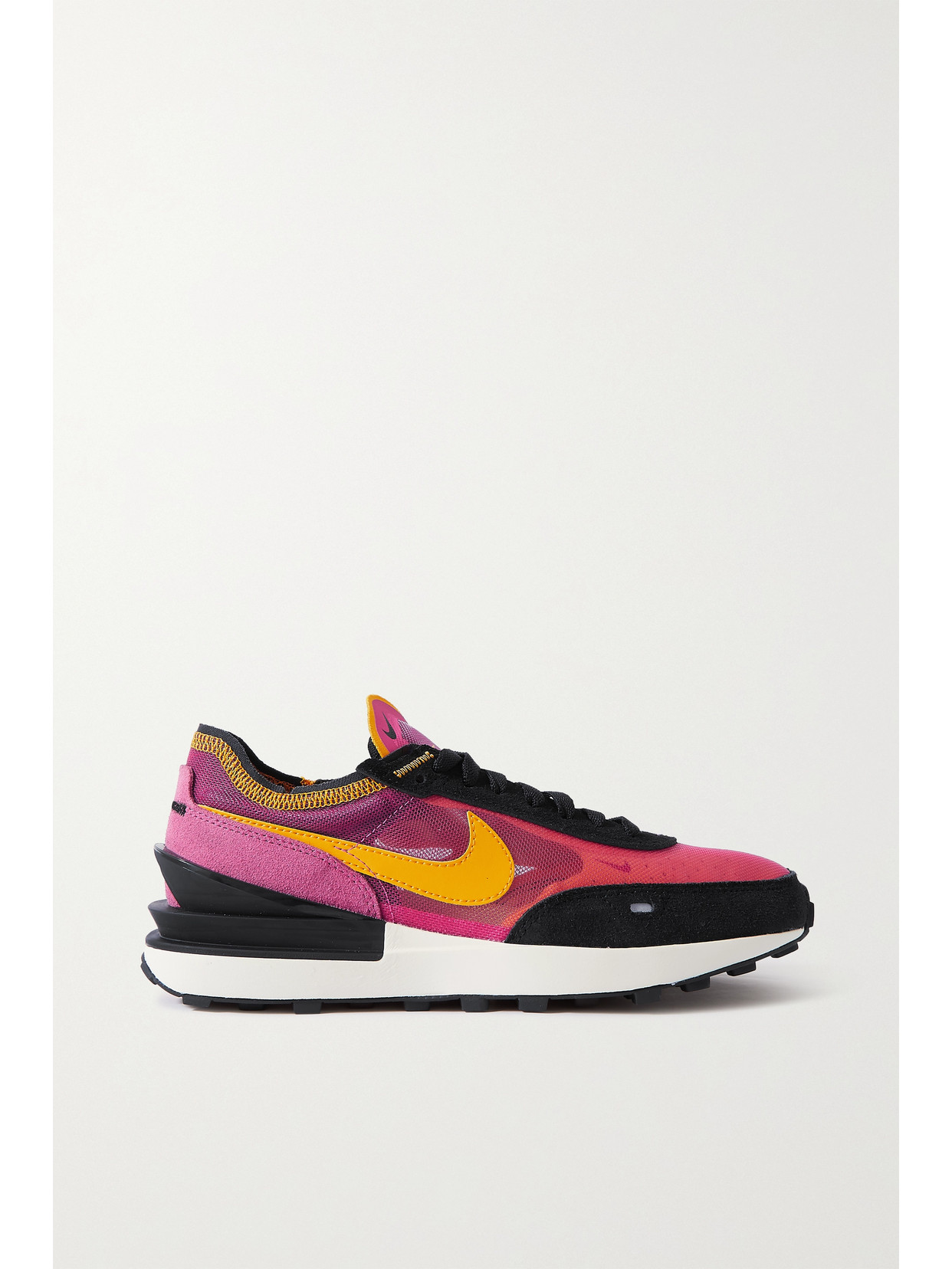 Nike Waffle One Suede And Leather-trimmed Mesh Sneakers In Pink
