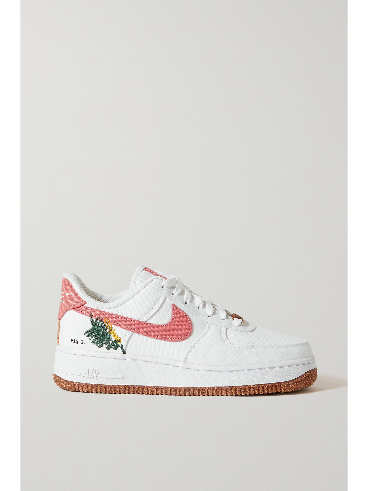 Embroidered Canvas Sneakers - White 