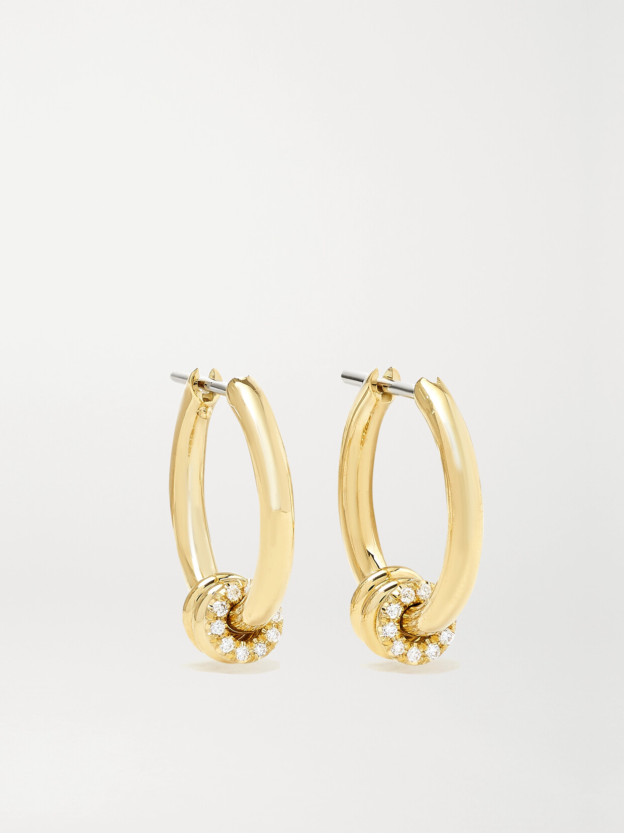 Shop Spinelli Kilcollin Ara 18-karat Gold Diamond Hoop Earrings