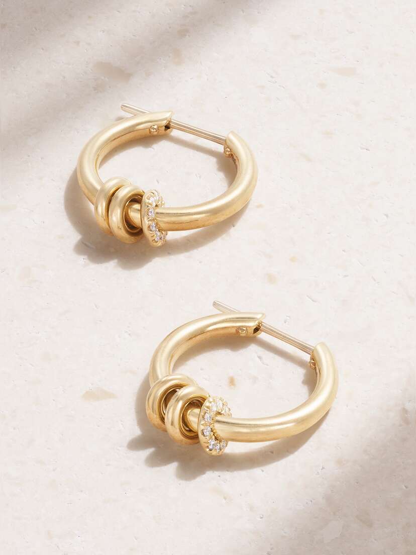 Spinelli Kilcollin Ara 18-karat Gold Diamond Hoop Earrings