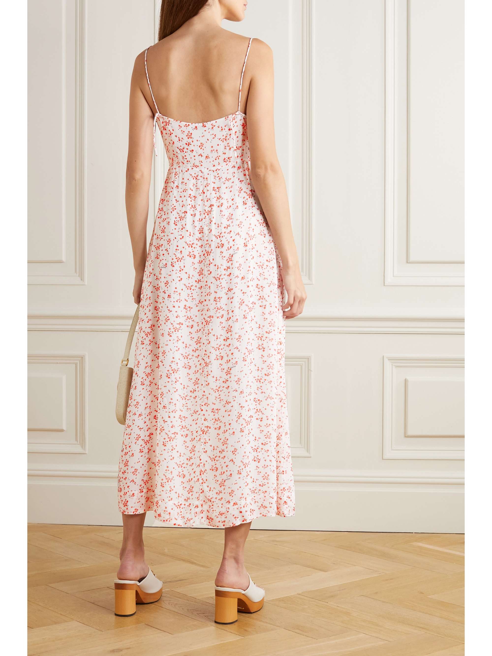 GANNI Floral-print georgette midi dress
