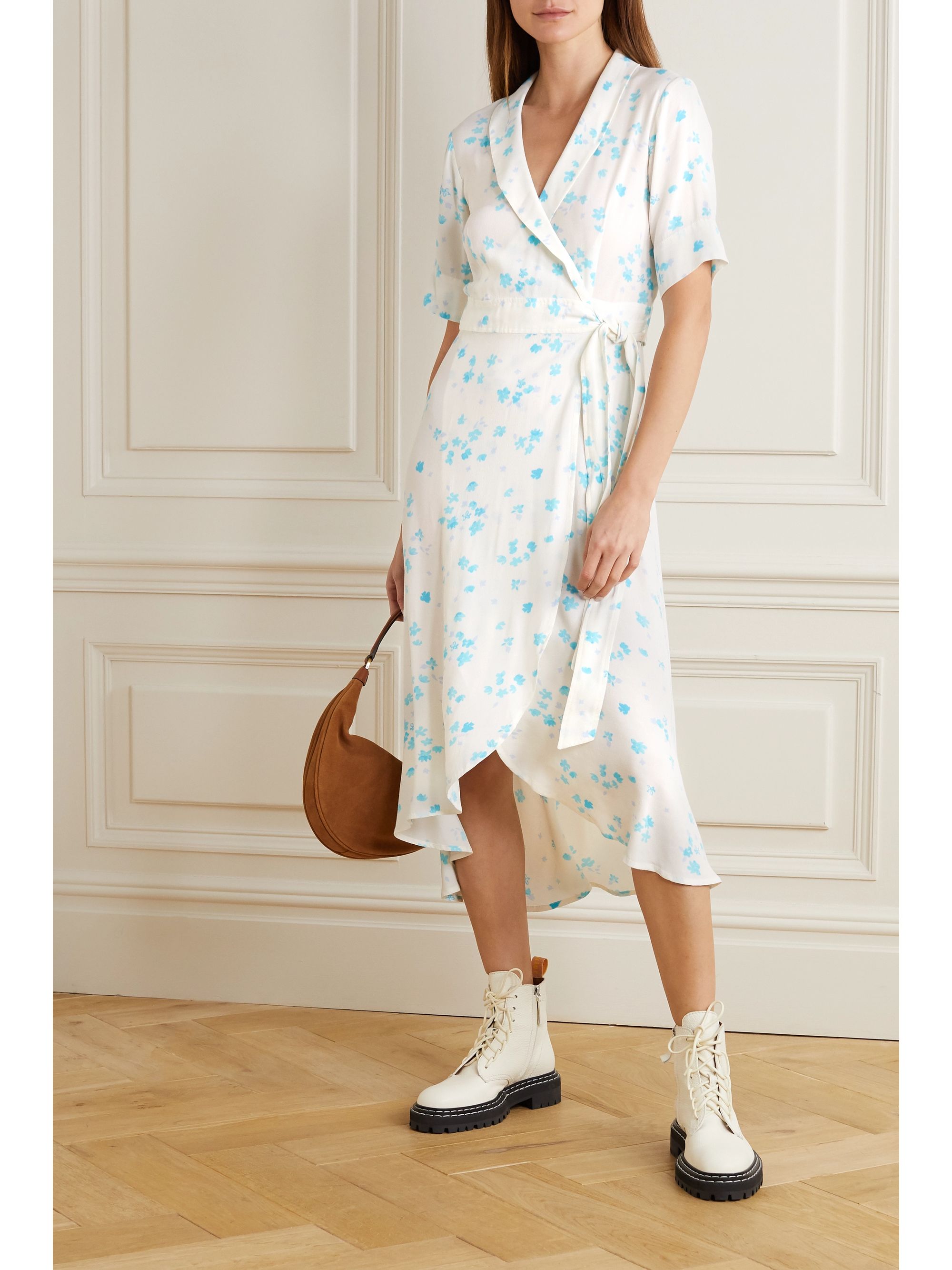 crepe wrap dress