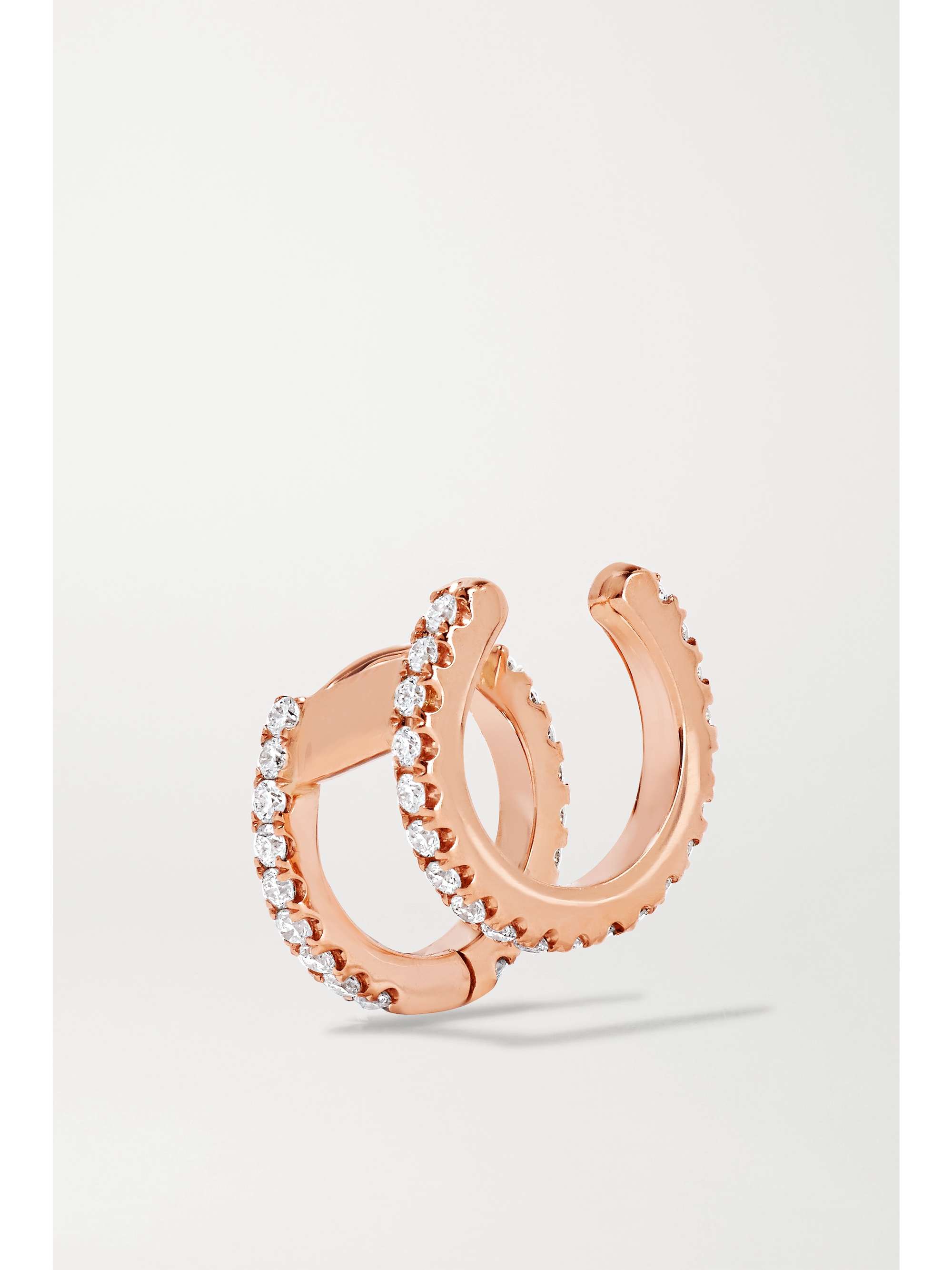 MARIA TASH 6.5mm 18-karat rose gold diamond hoop earring
