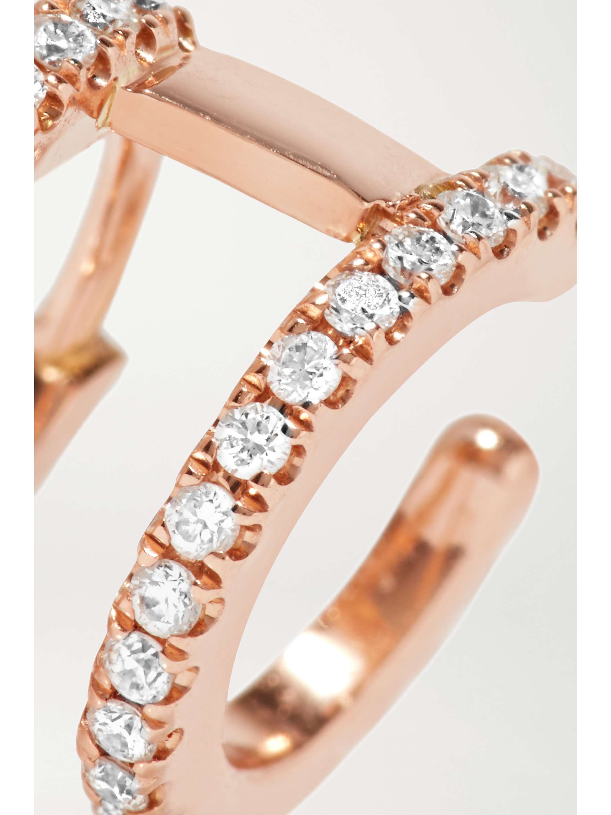 MARIA TASH 6.5mm 18-karat rose gold diamond hoop earring