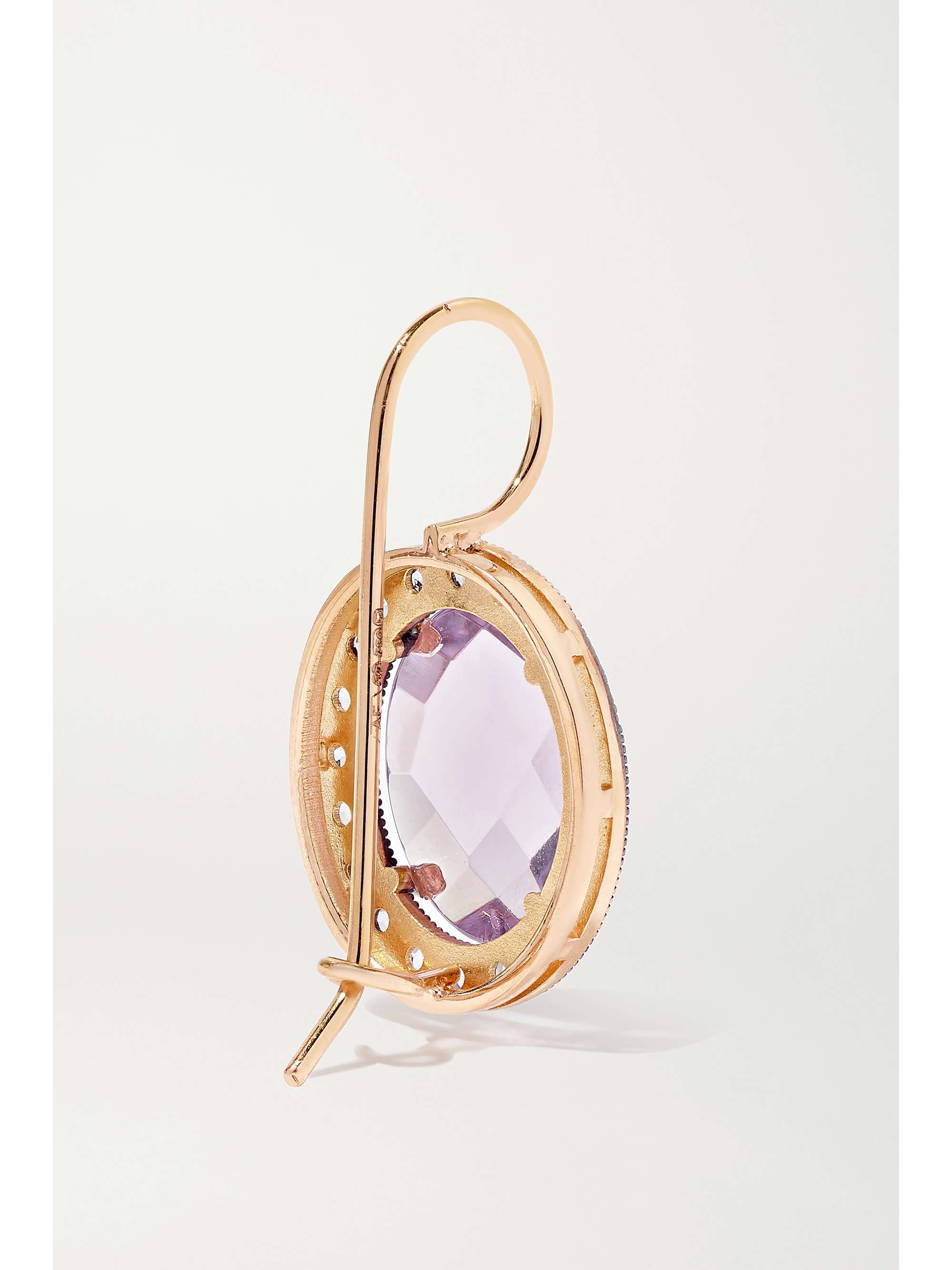 ANDREA FOHRMAN 18-karat rose gold, amethyst and diamond earrings
