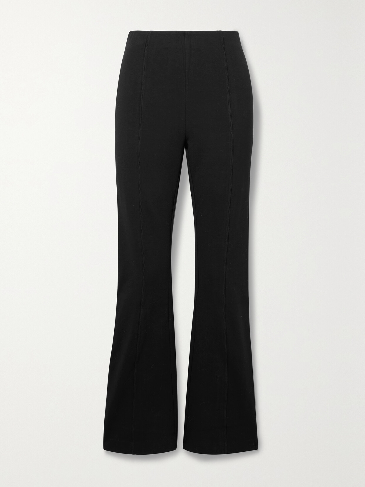 Ninety Percent + Net Sustain Organic Cotton-blend Jersey Flared Pants In Black