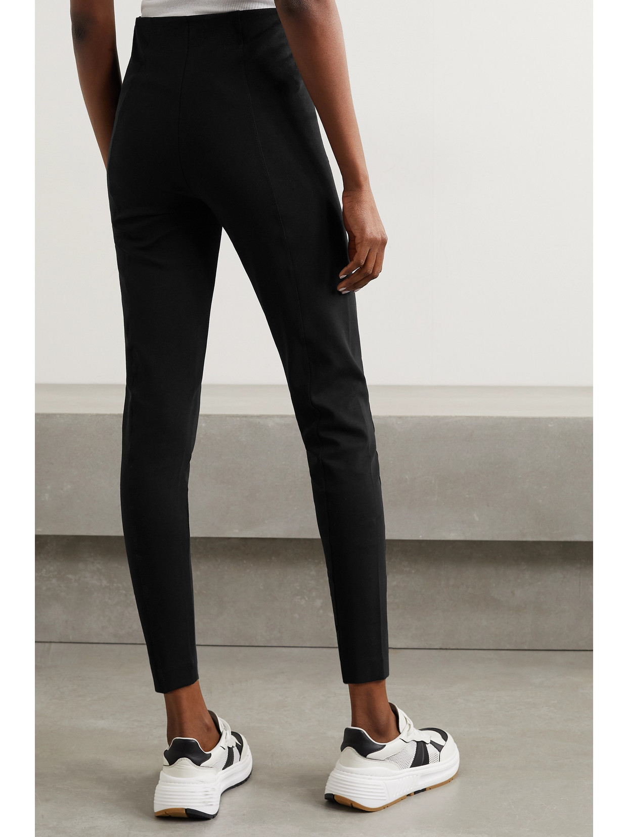 Ninety Percent - + Net Sustain Paneled Organic Cotton-blend Jersey Slim-leg Pants - Black