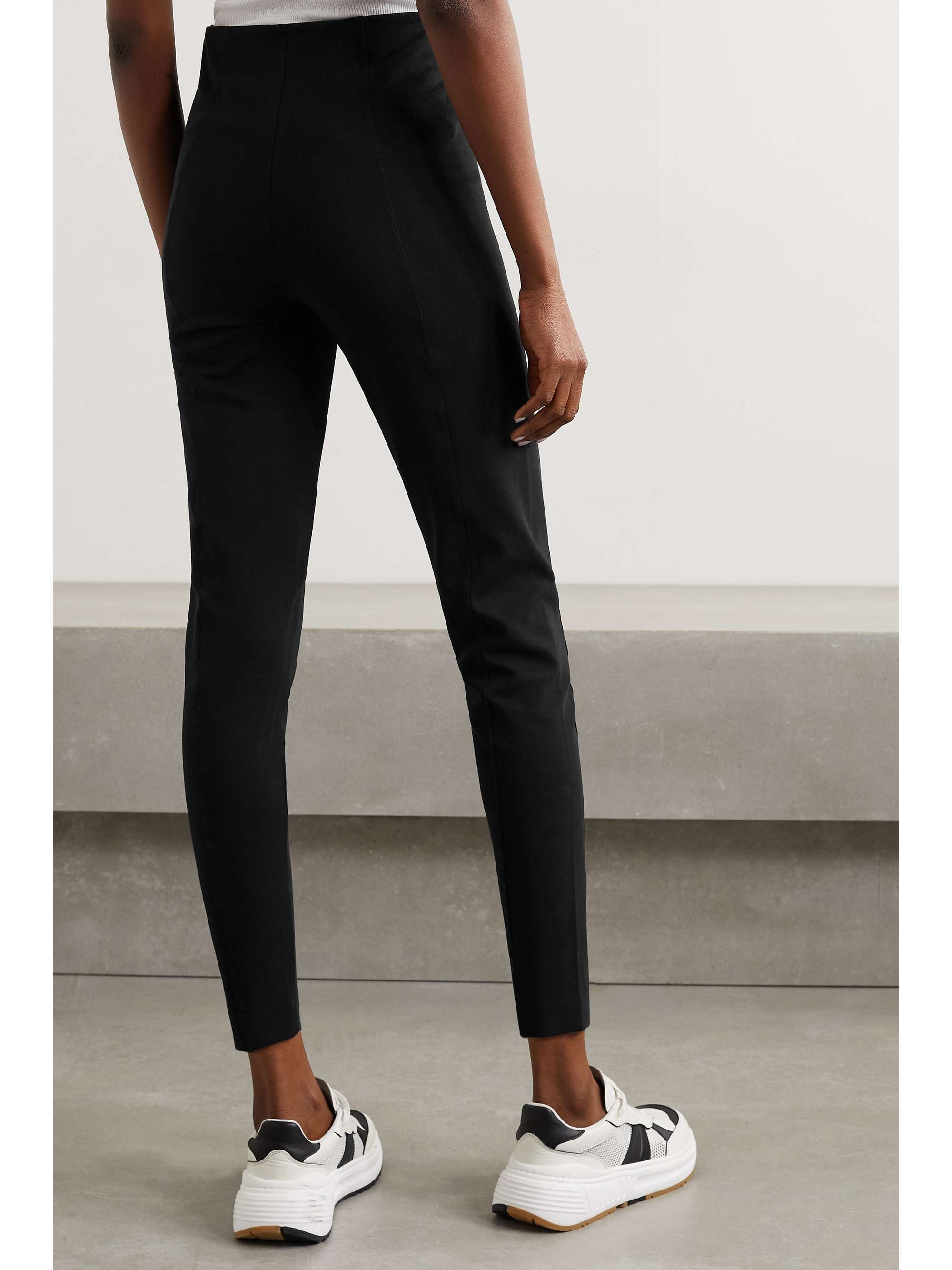 NINETY PERCENT + NET SUSTAIN paneled organic cotton-blend jersey slim-leg pants