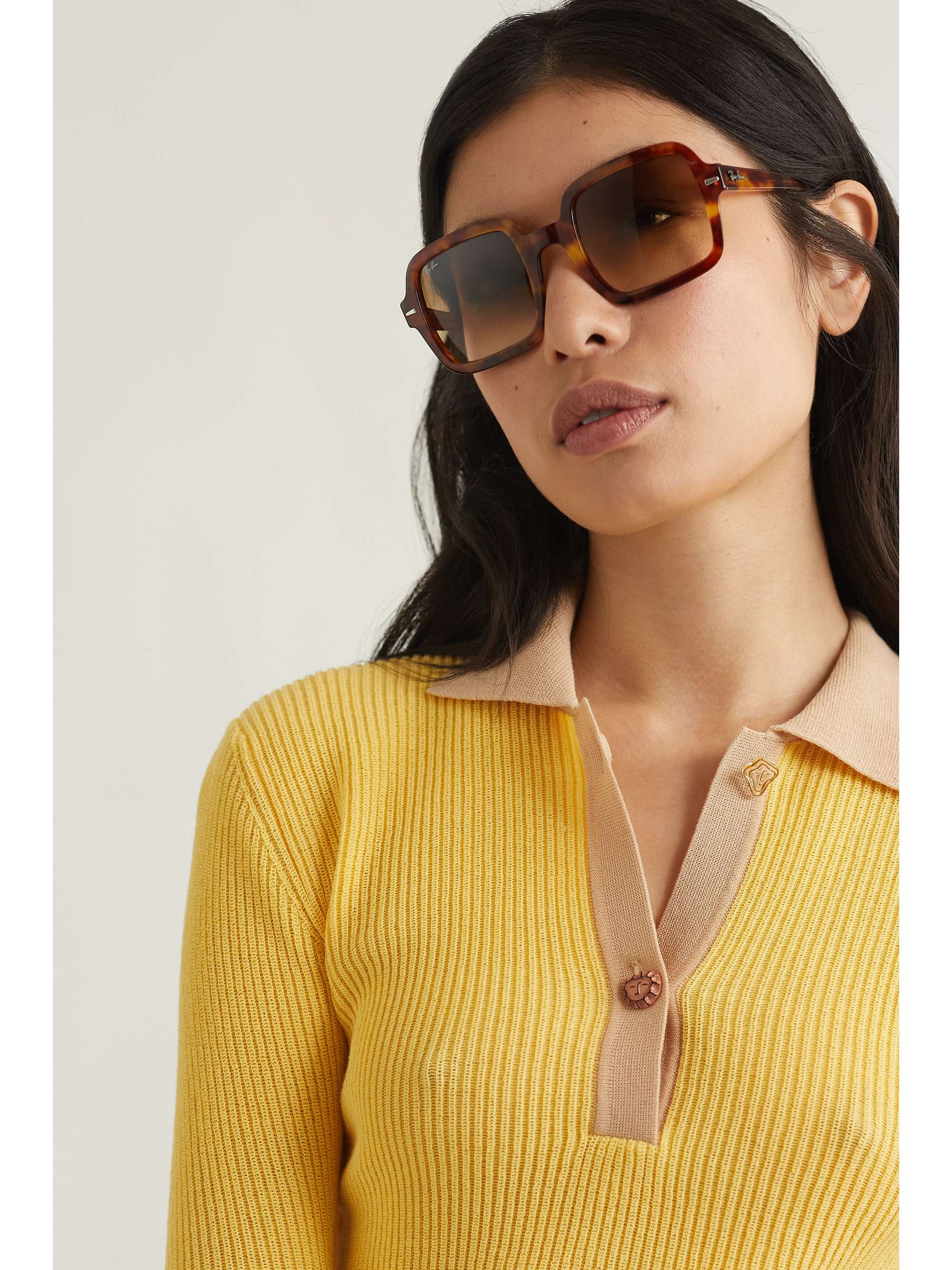 tortoiseshell square sunglasses