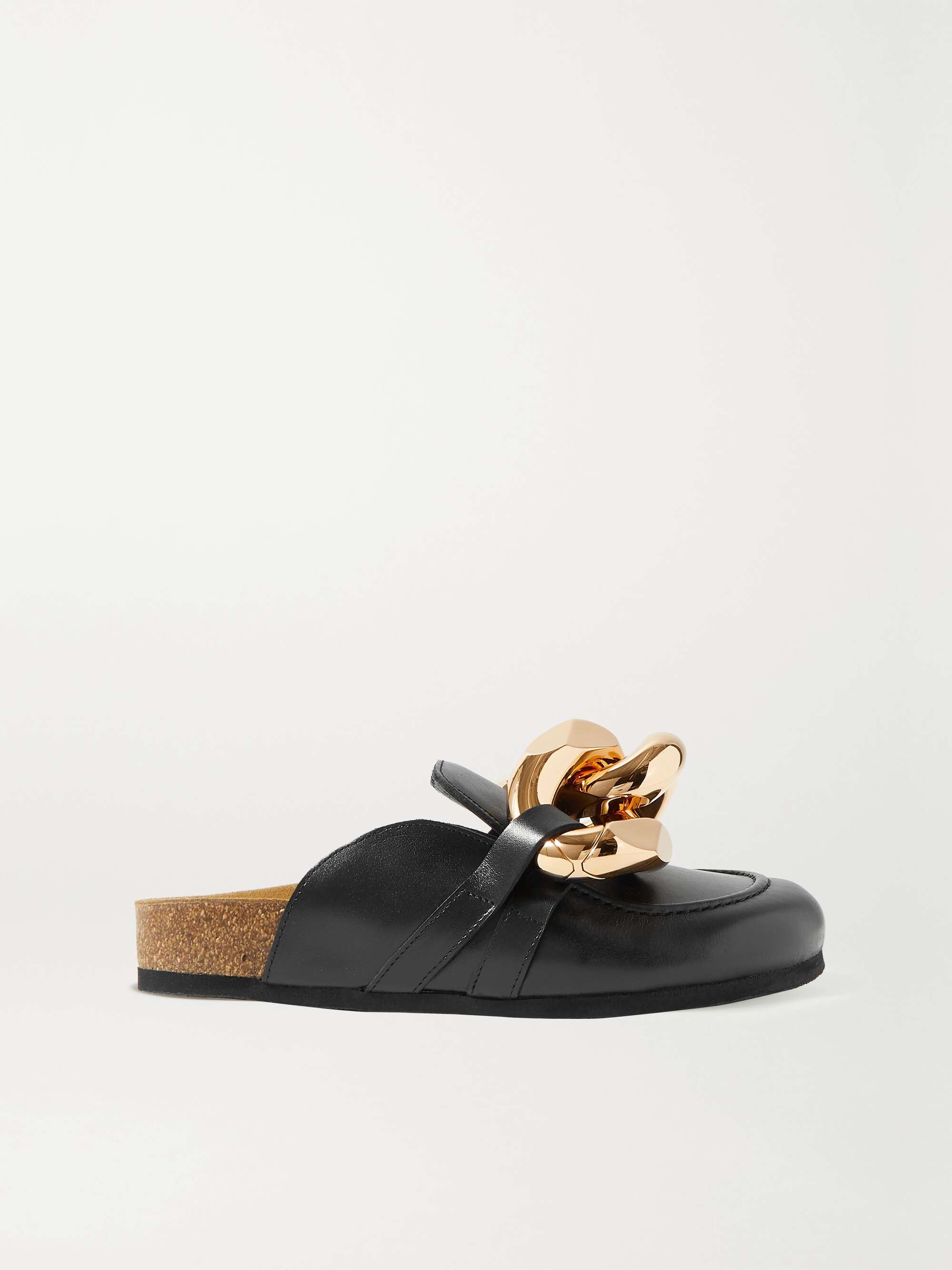 Fashion Black Covered Slip-on Pam Slippers- With Centre Openings