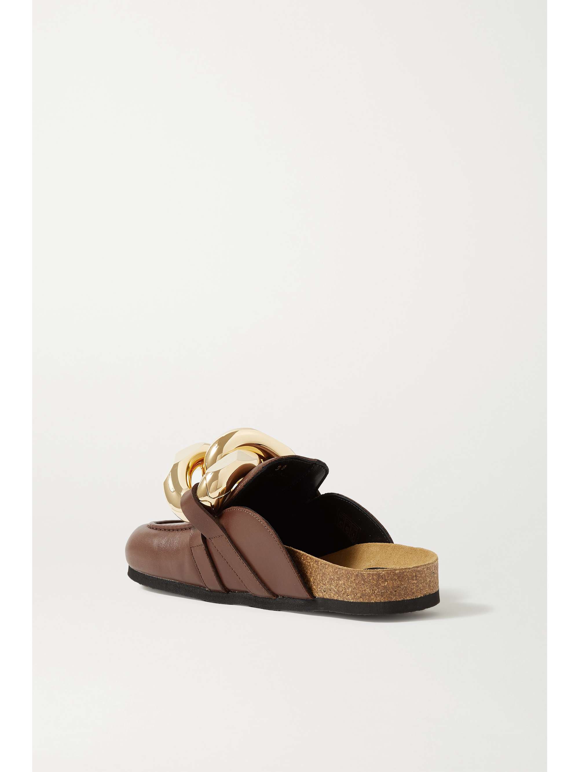JW ANDERSON Slippers aus Metallic-Leder mit Kette