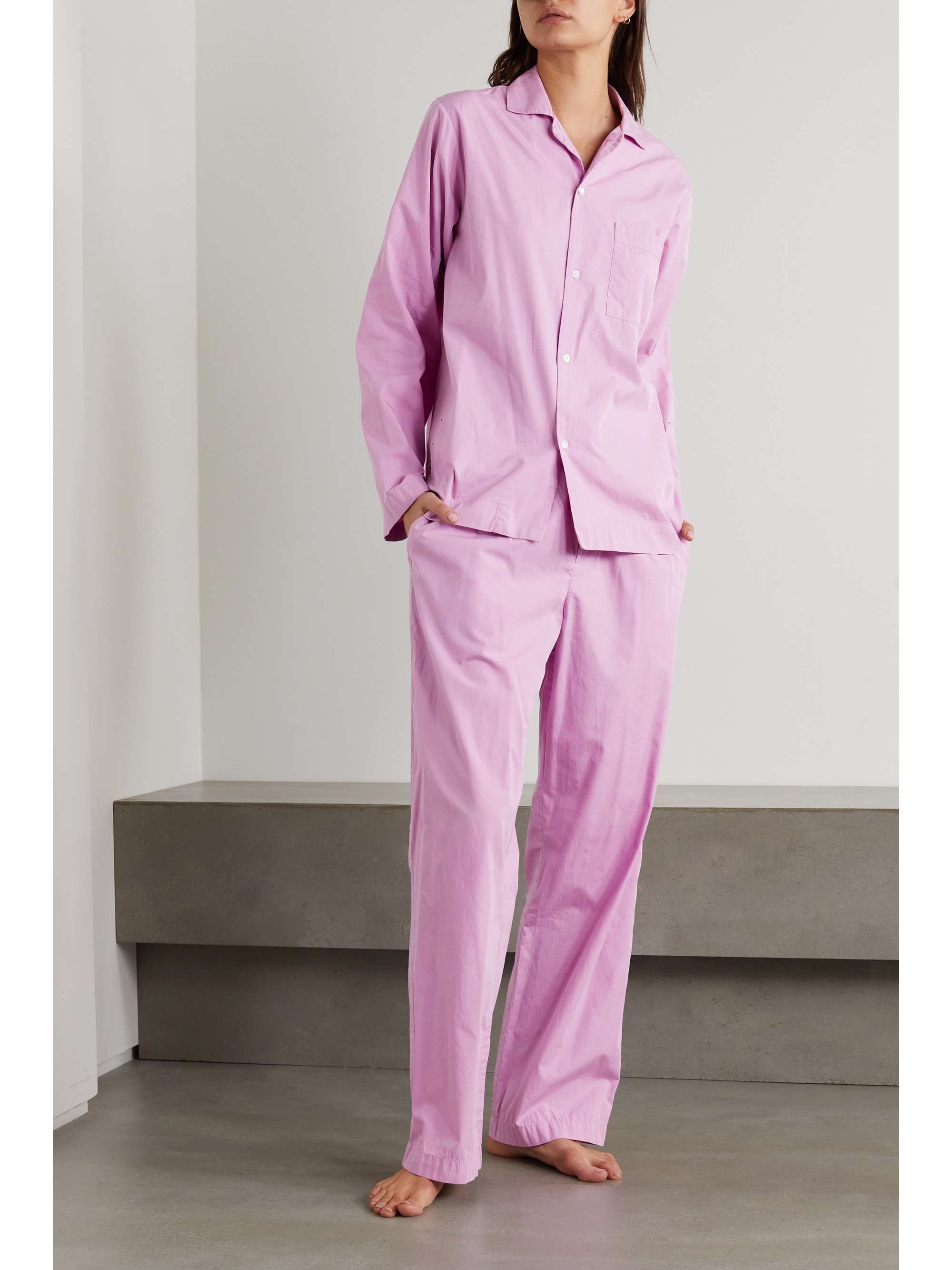 Organic cotton-poplin pajama shirt