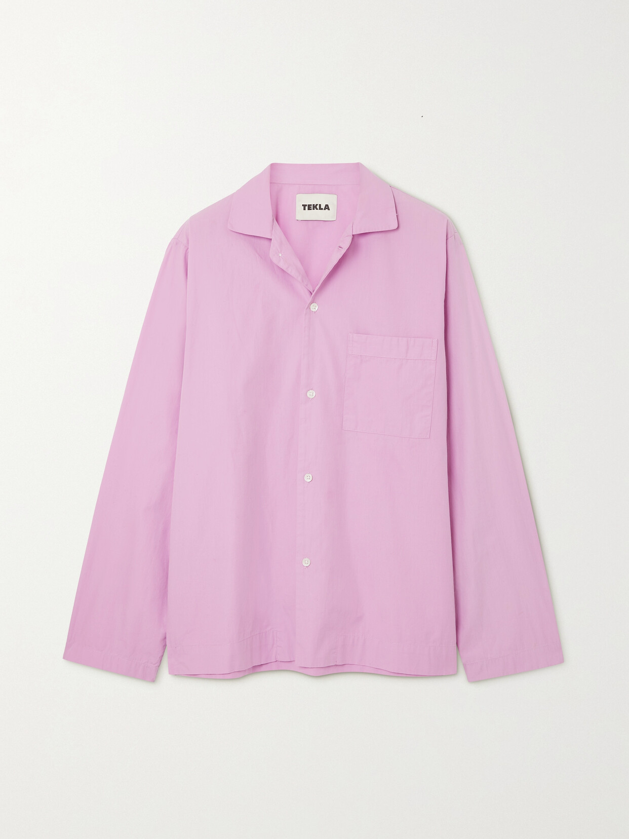 Tekla Organic Cotton-poplin Pajama Shirt - Pink