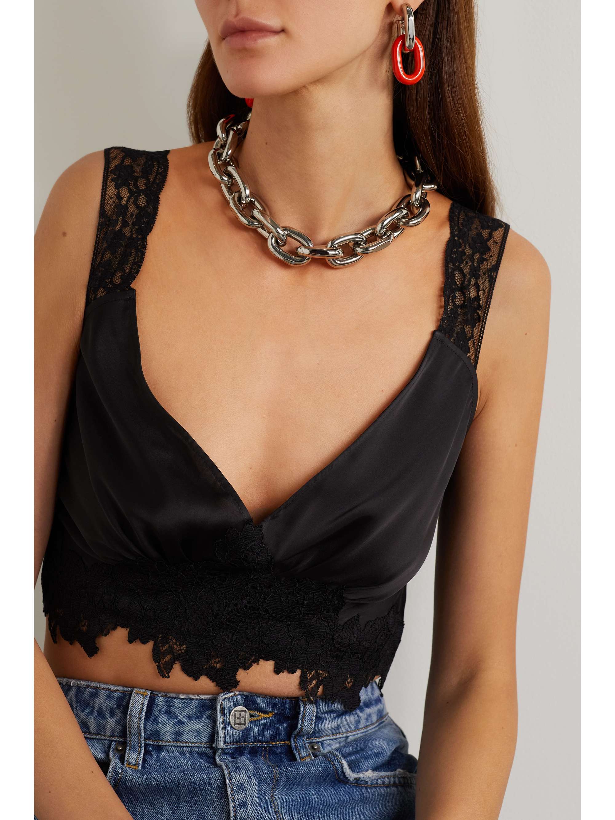 RABANNE + Tsunehisa Kimura XL Link silver-tone necklace