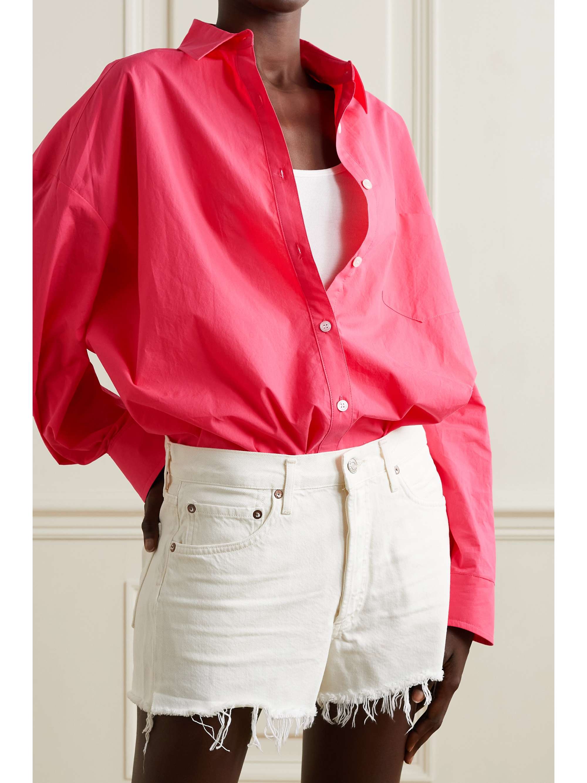 THE FRANKIE SHOP Melody oversized organic cotton-poplin shirt