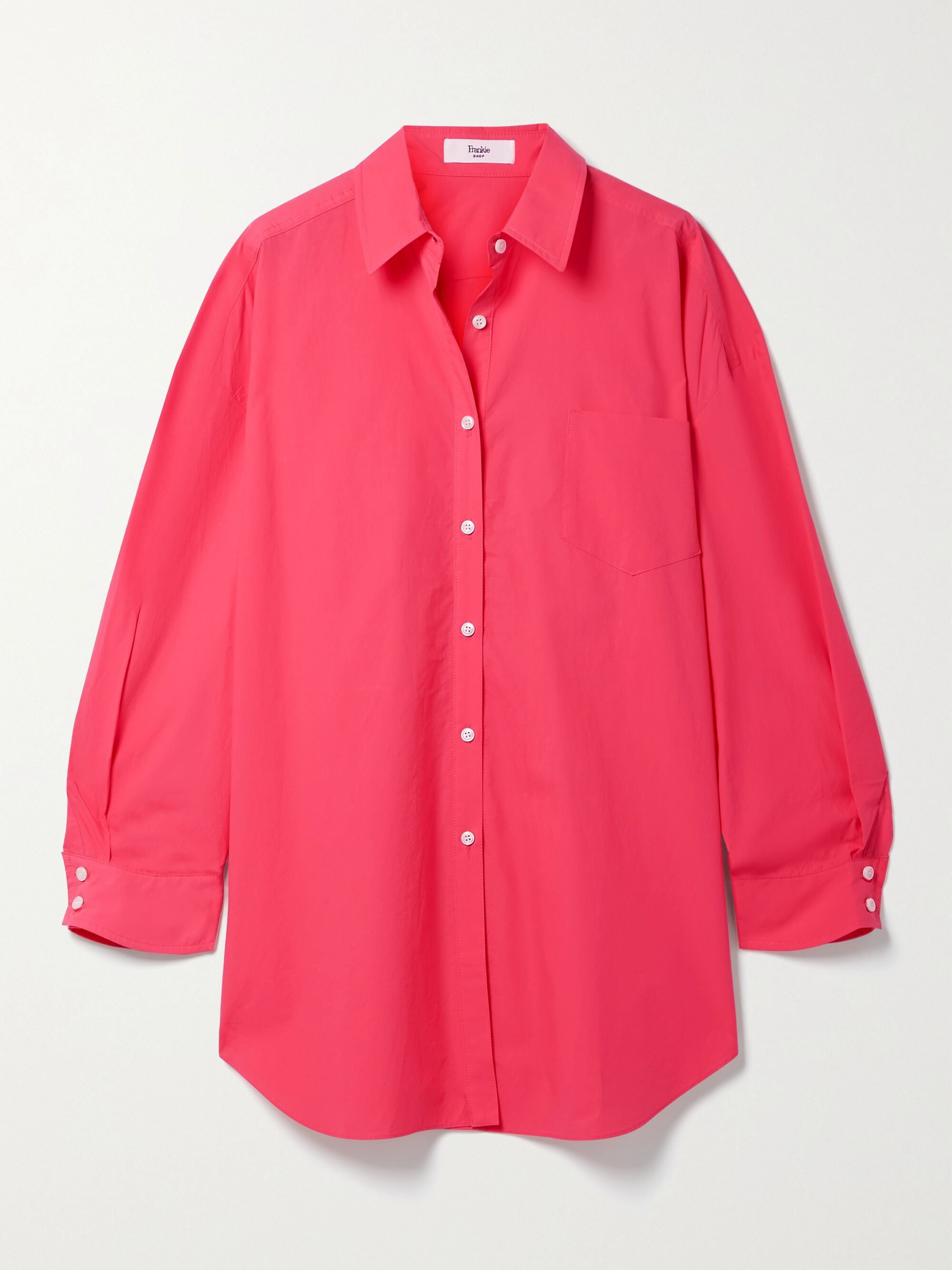Bright pink Melody oversized organic cottonpoplin shirt FRANKIE SHOP
