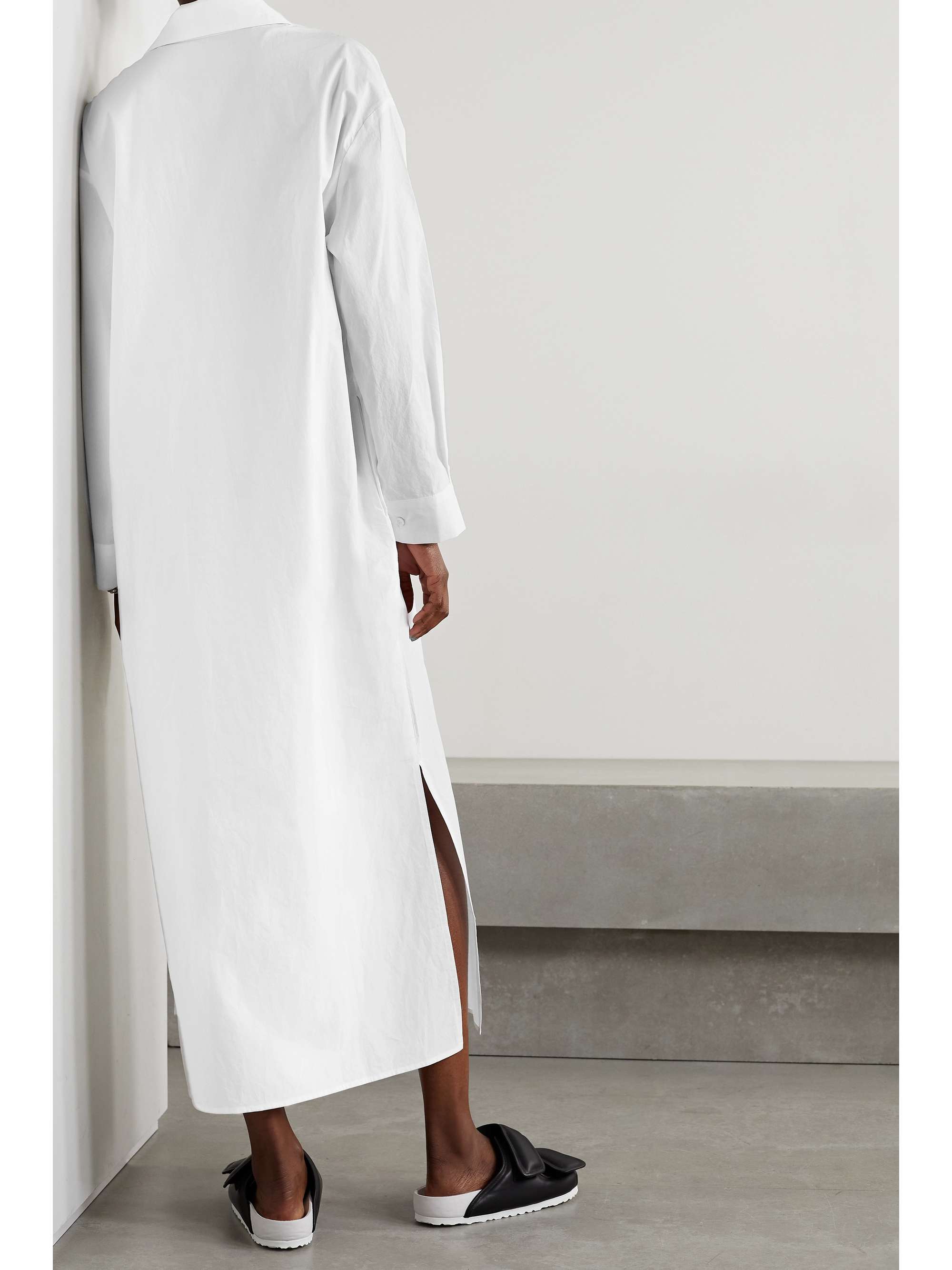 THE FRANKIE SHOP Robe-chemise midi oversize en popeline de coton biologique Cala