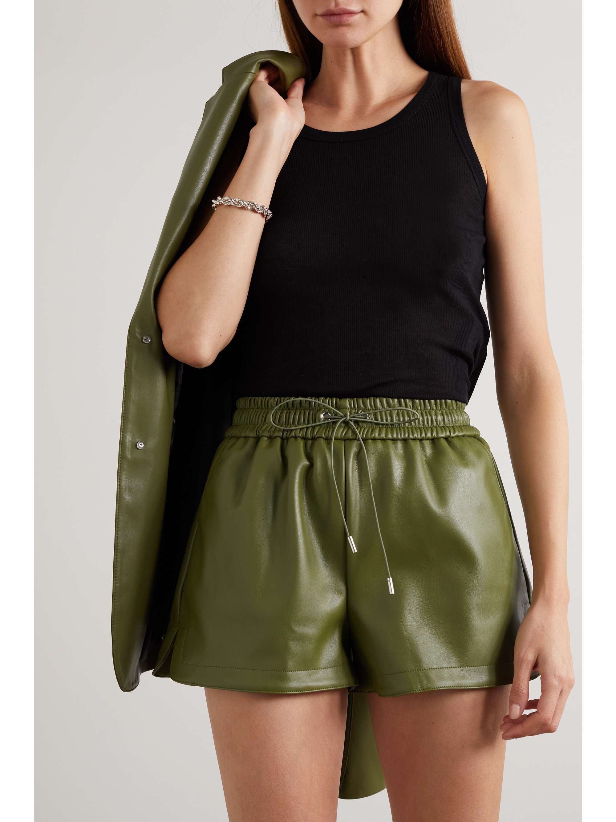FRANKIE SHOP Agata faux leather shorts