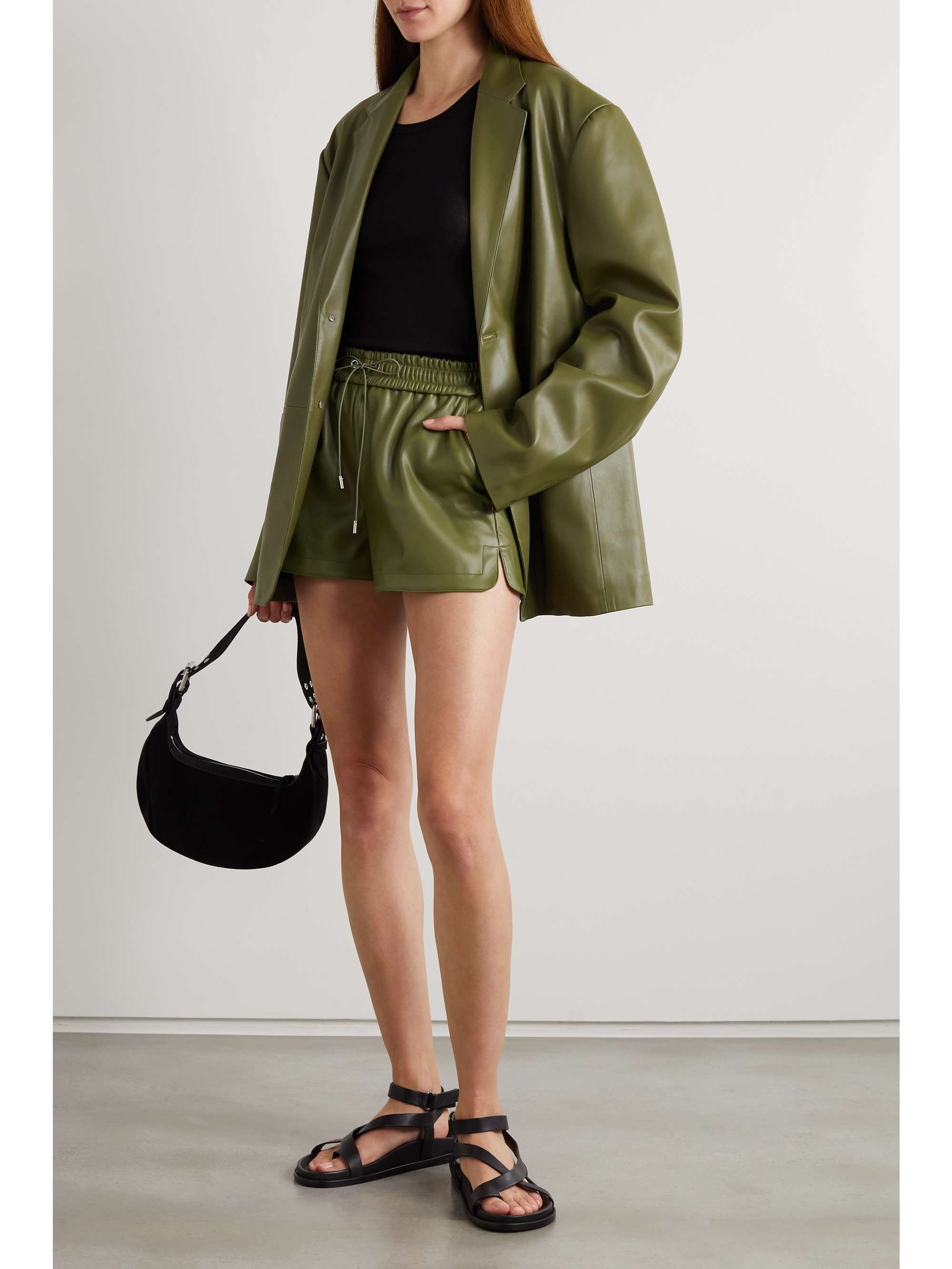 FRANKIE SHOP Agata faux leather shorts