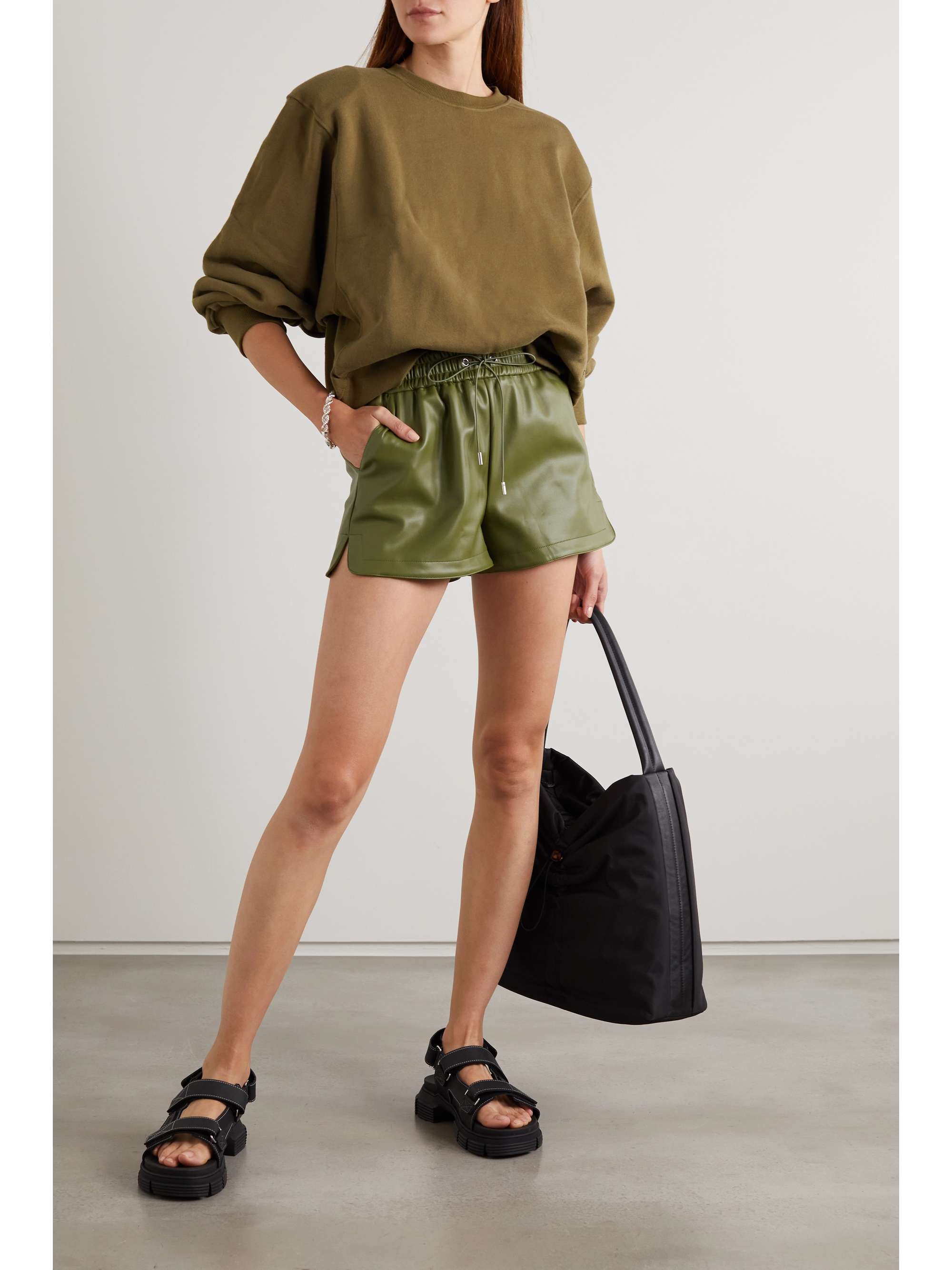 FRANKIE SHOP Agata faux leather shorts