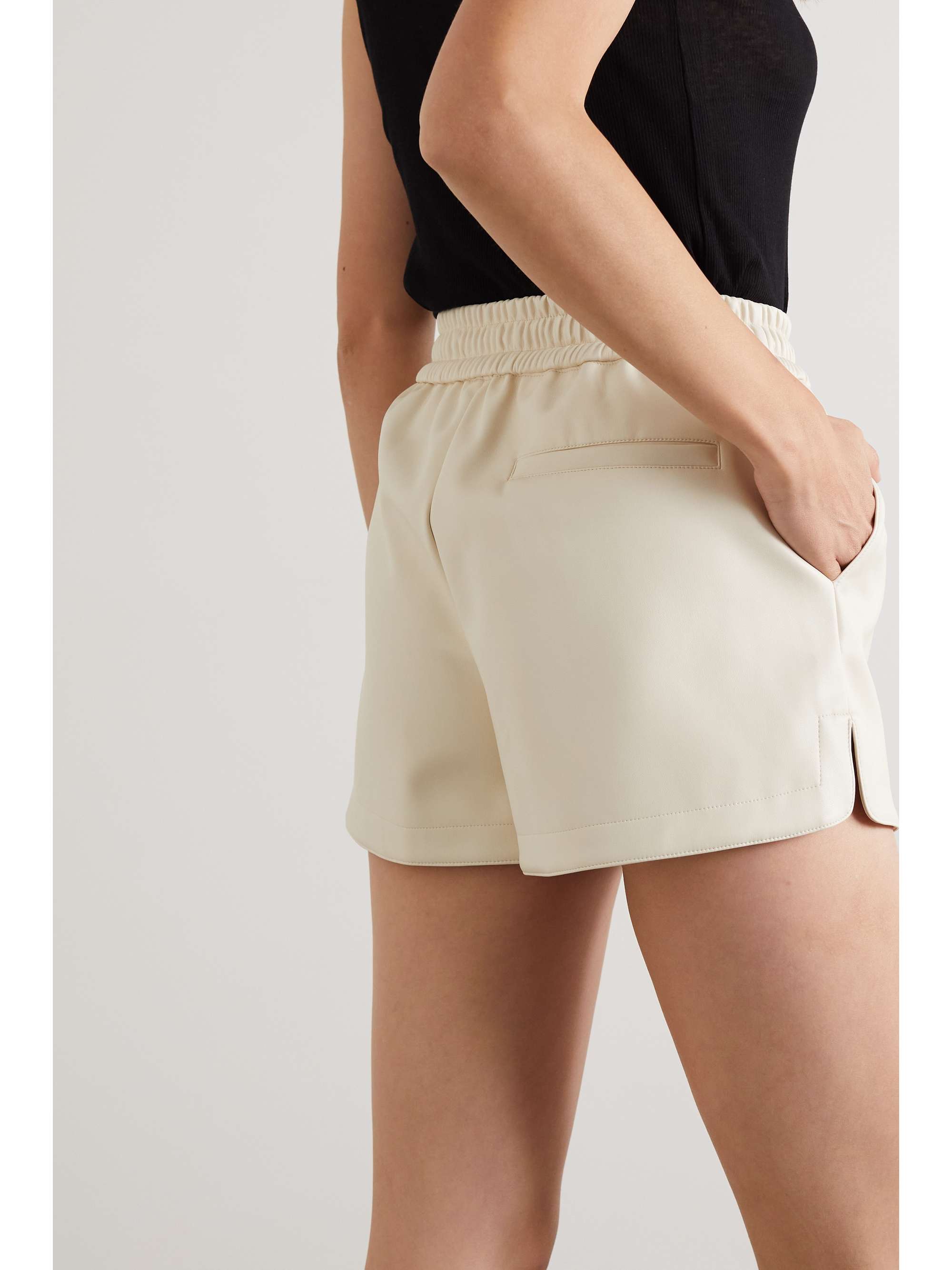 Ivory Agata faux leather shorts 