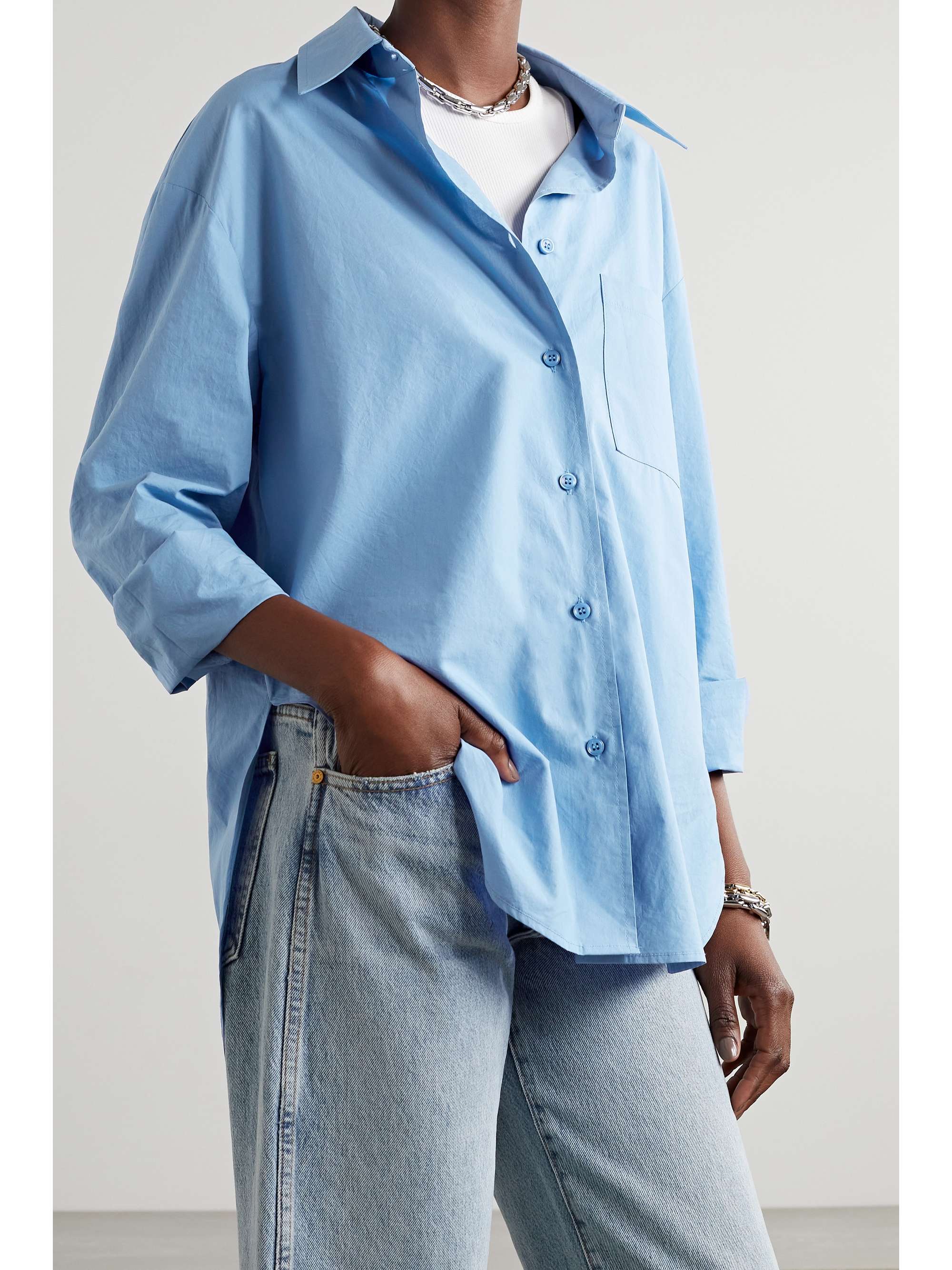 FRANKIE SHOP Lui organic cotton-poplin shirt