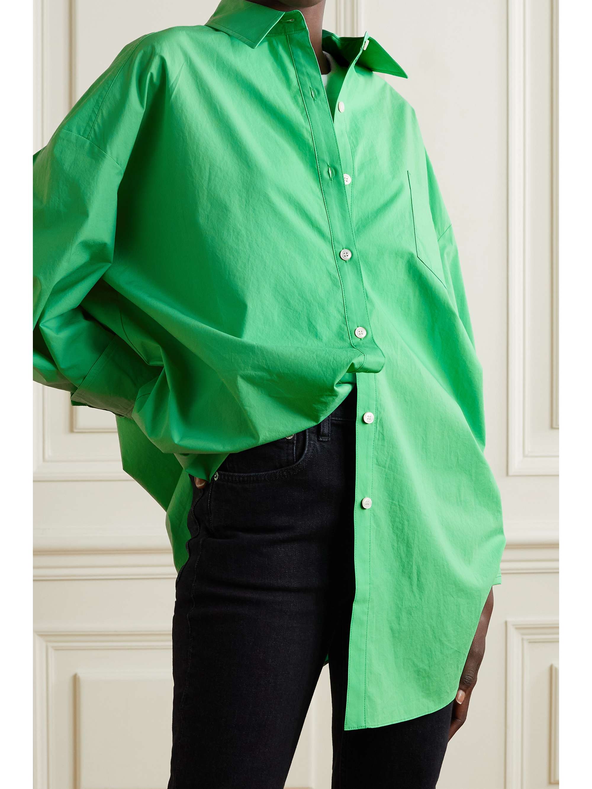 THE FRANKIE SHOP Melody oversized organic cotton-poplin shirt