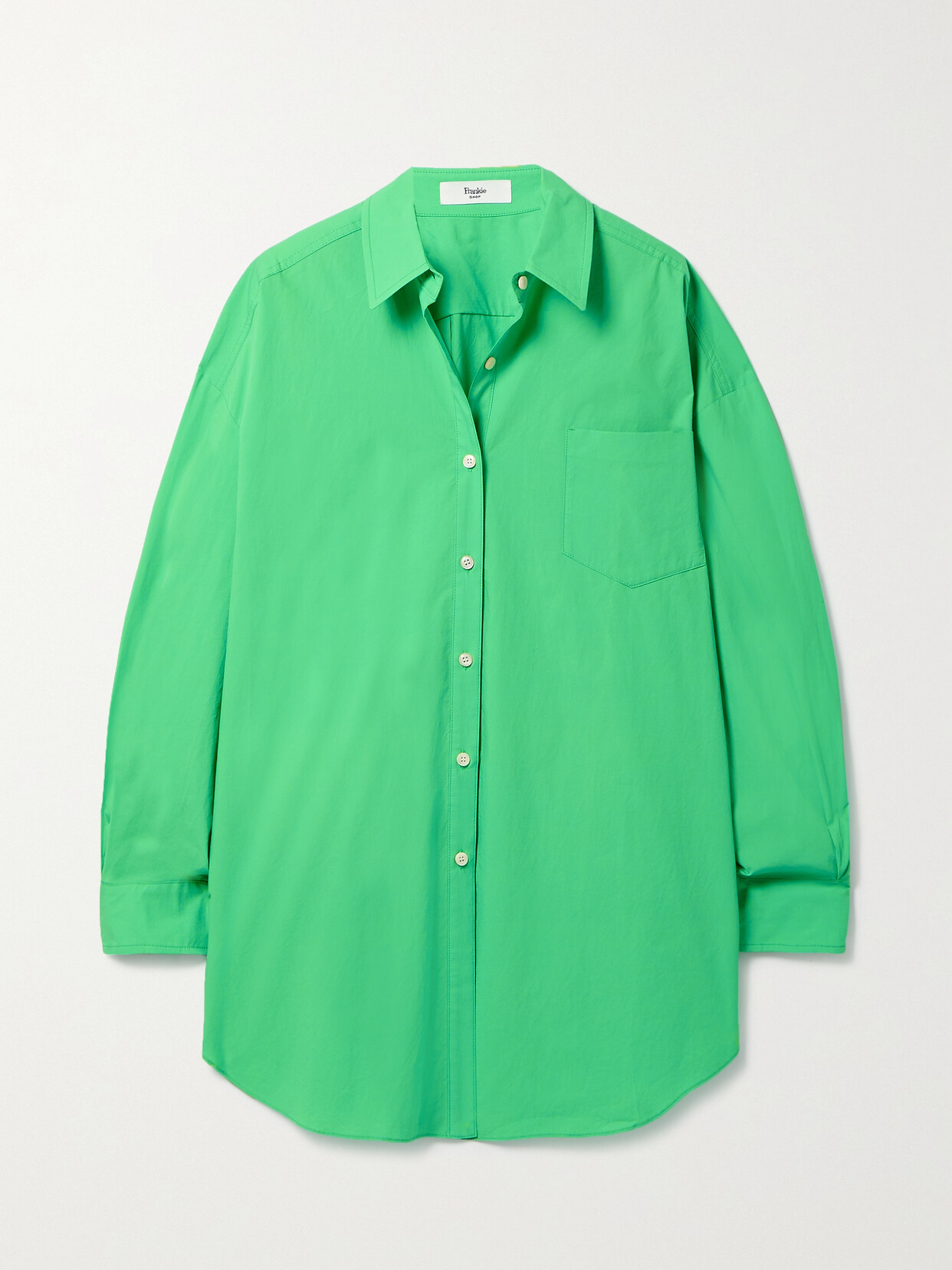 The Frankie Shop - Melody Oversized Organic Cotton-poplin Shirt - Green