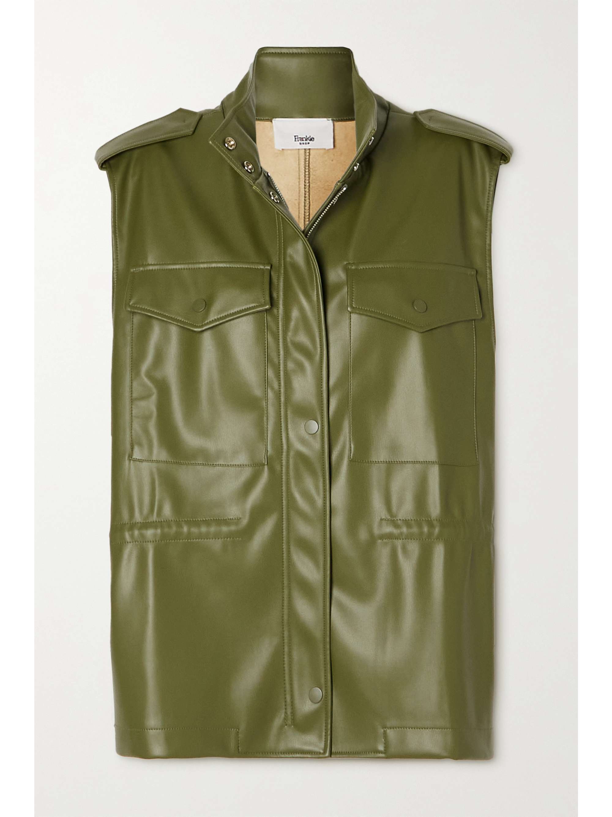 army leather vest