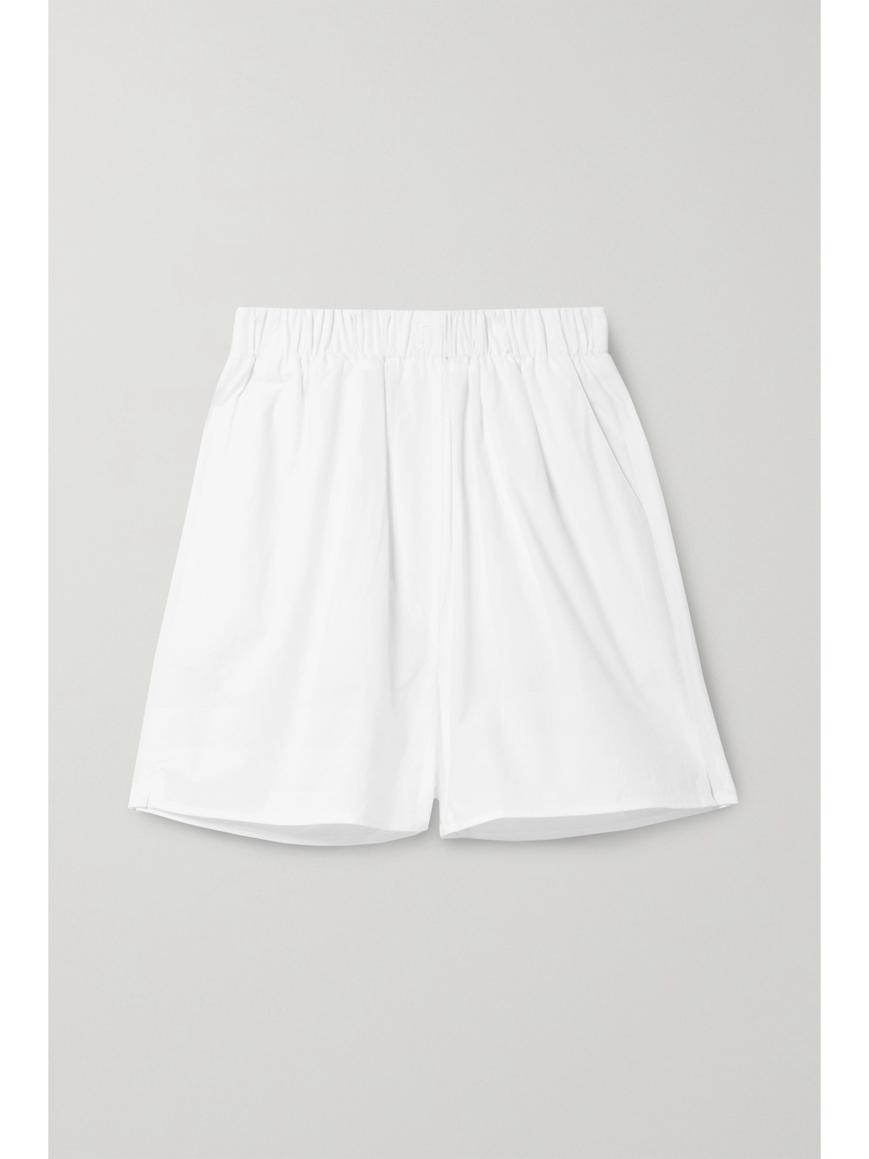 The Frankie Shop Lui Organic Cotton-poplin Boxer Shorts In White