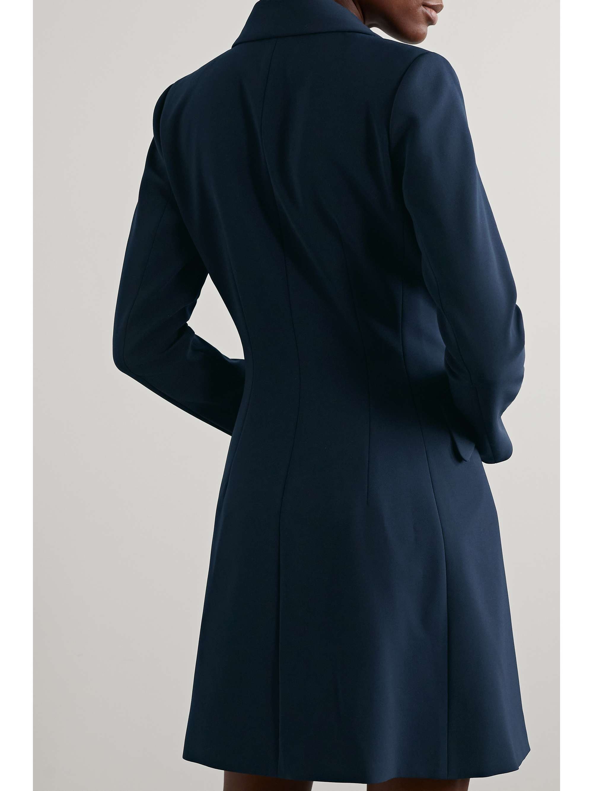 CAROLINA HERRERA Silk satin-trimmed crepe mini dress