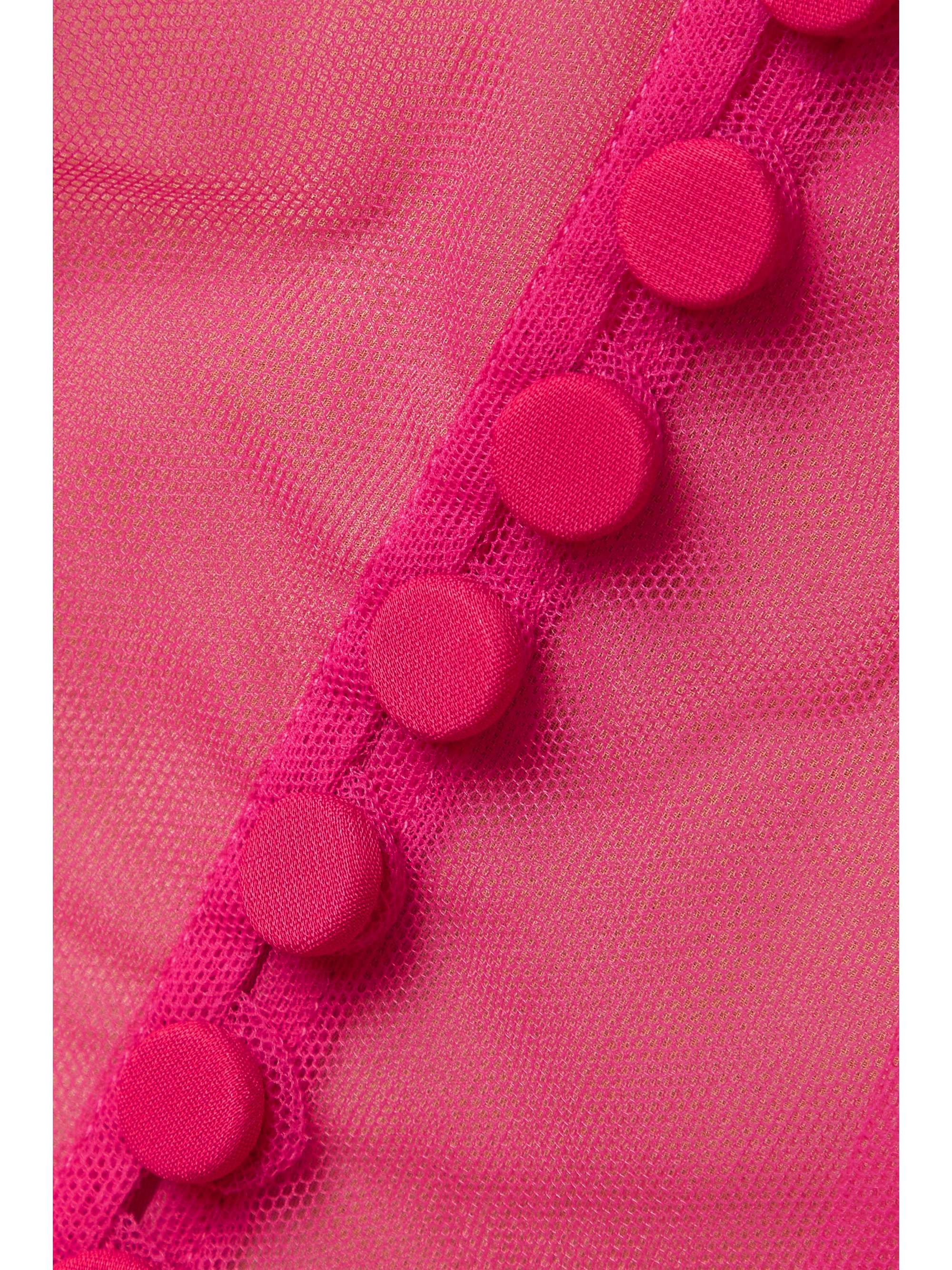 CAROLINA HERRERA Belted ruched tulle blouse