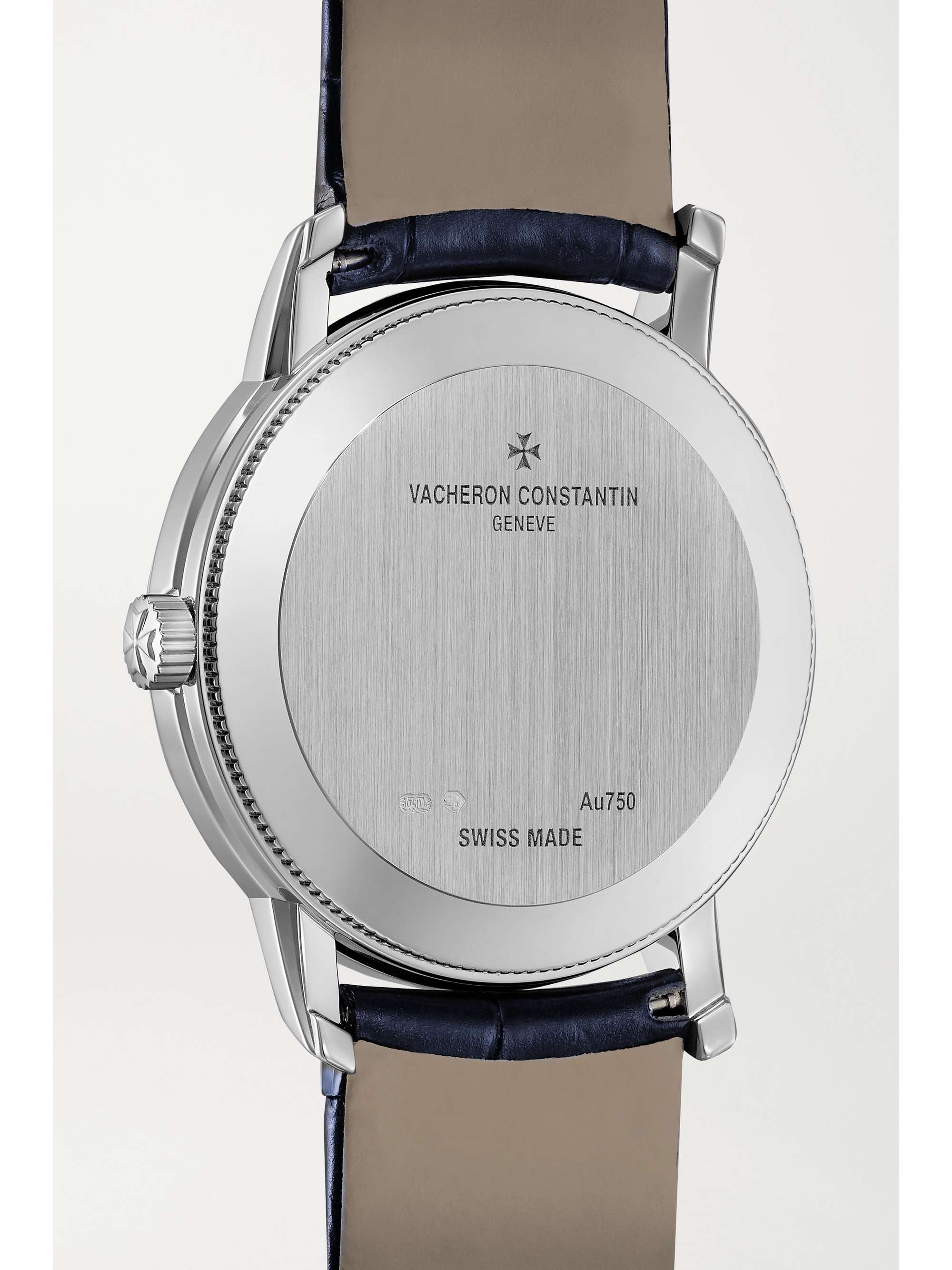 VACHERON CONSTANTIN Traditionnelle 30mm 18-karat white gold, alligator, diamond and mother-of-pearl watch